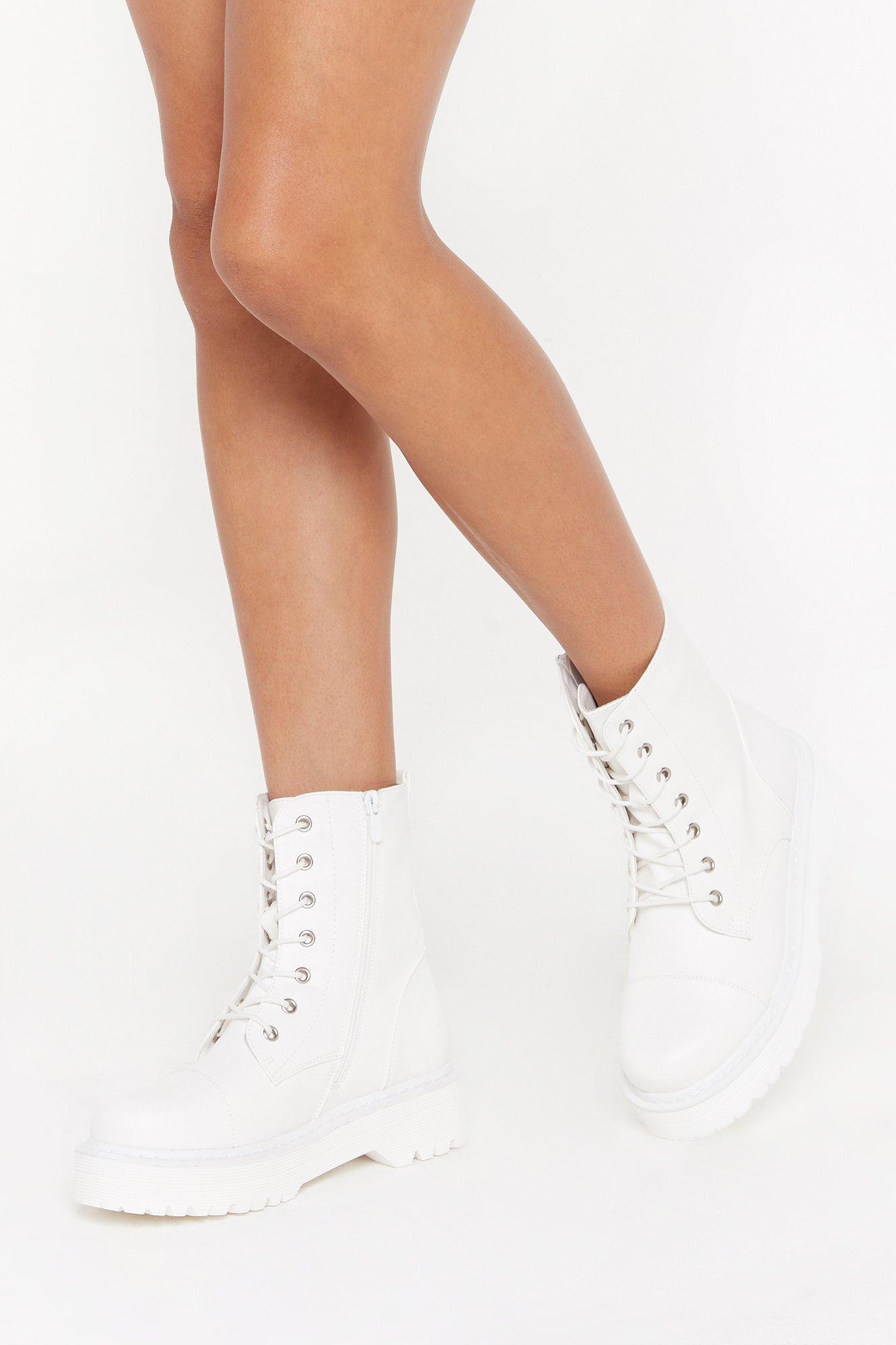 white boots lace up