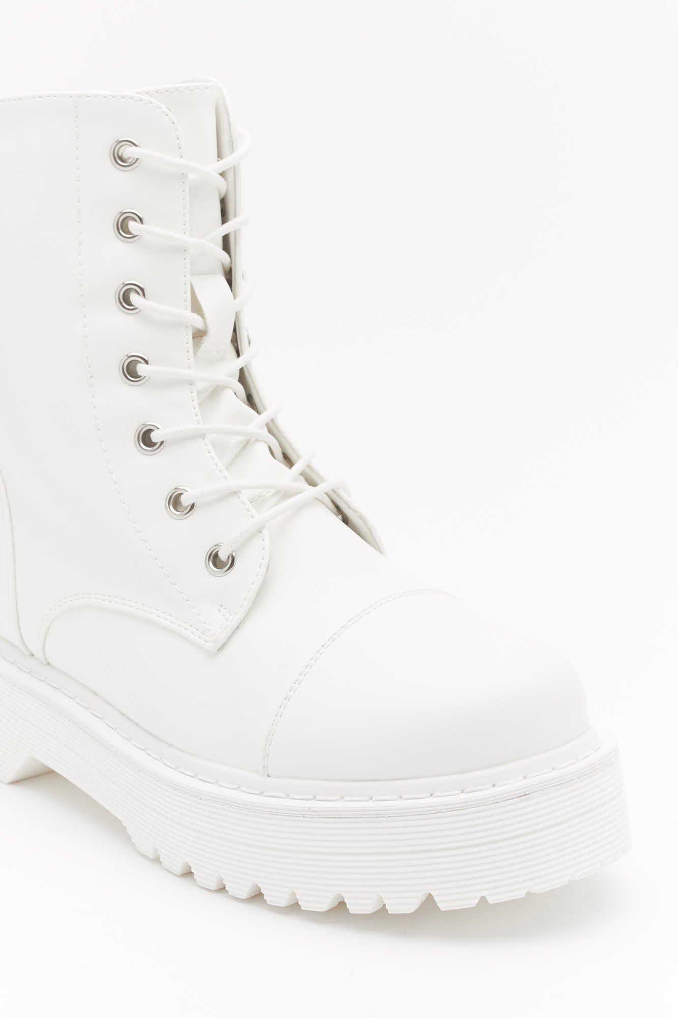 white biker boot