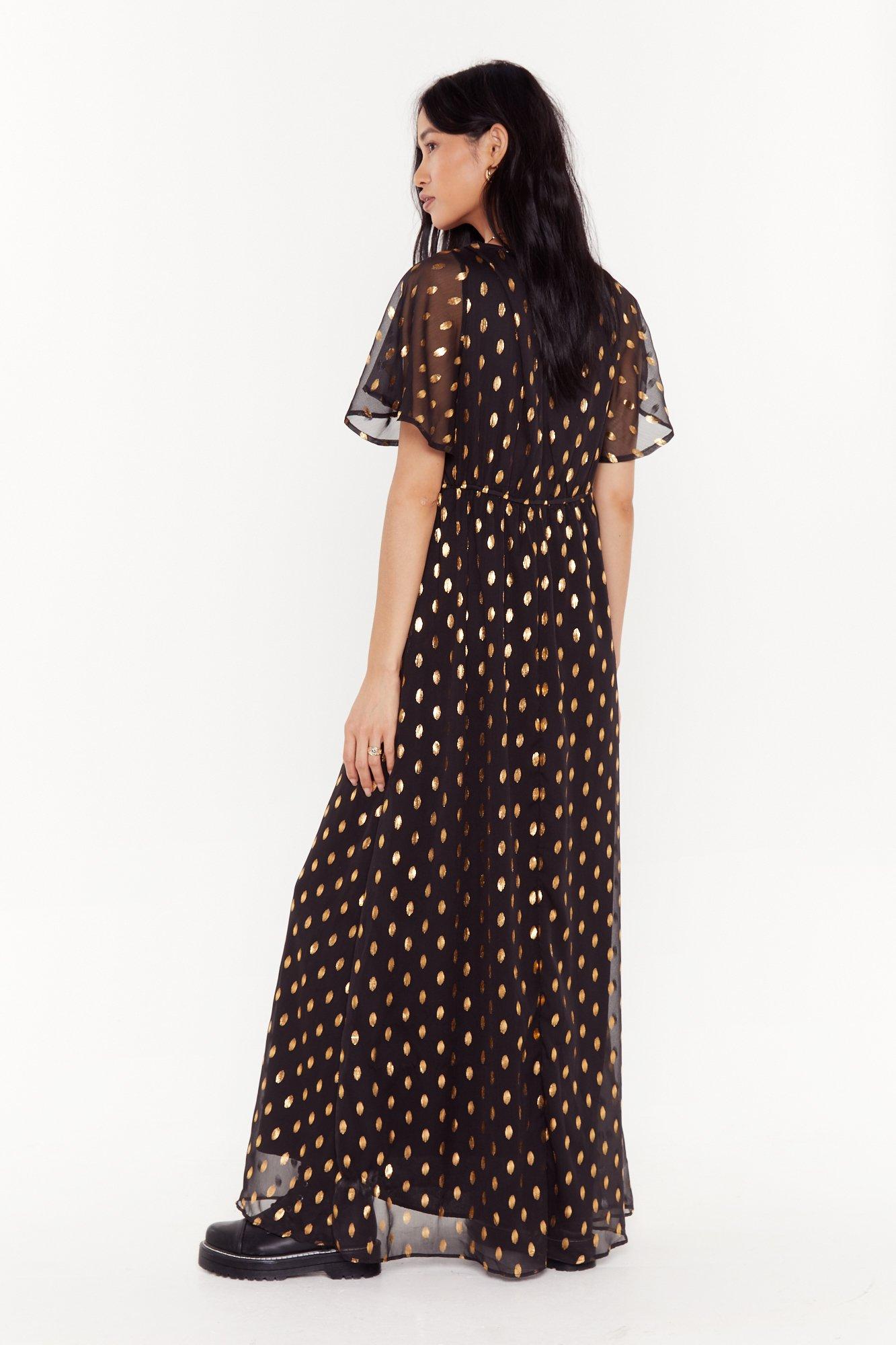 black gold maxi dress