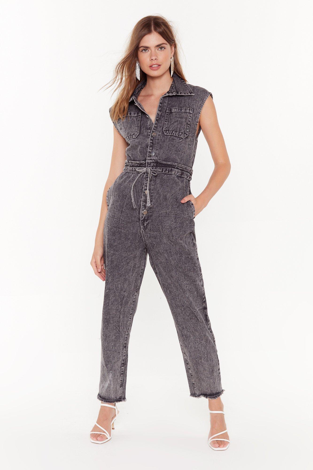 nasty gal denim jumpsuit