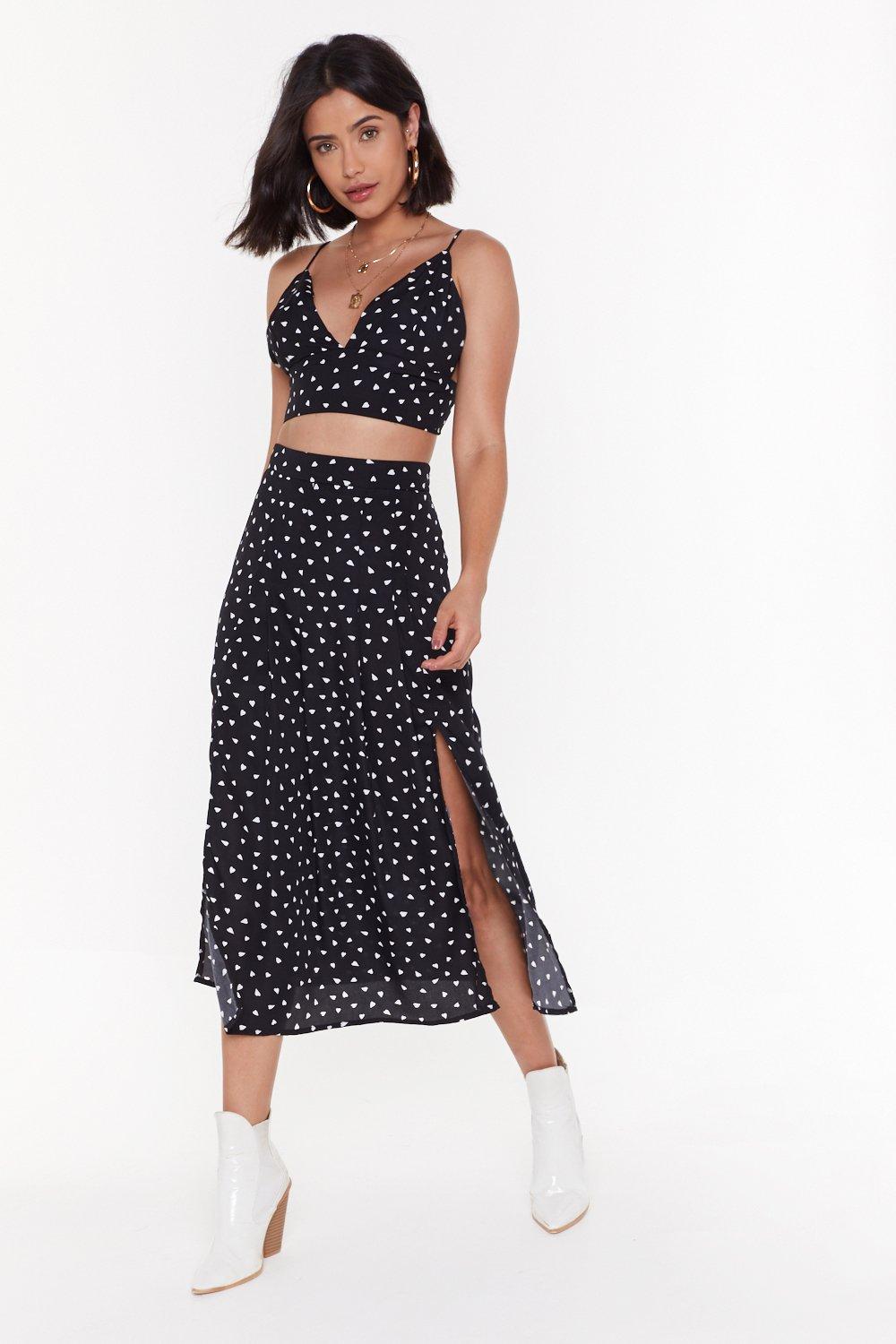 heart midi skirt