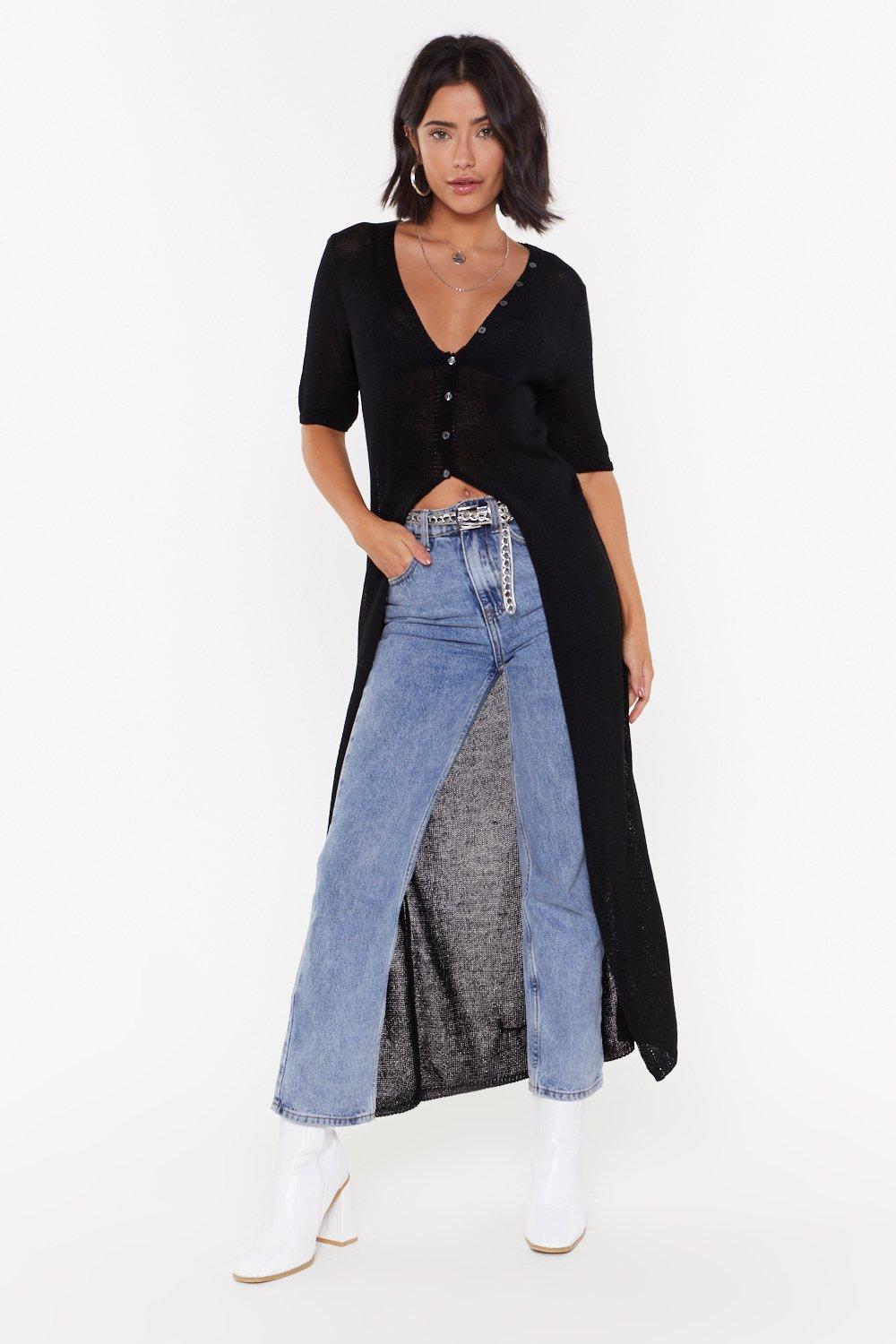 longline knit cardigan