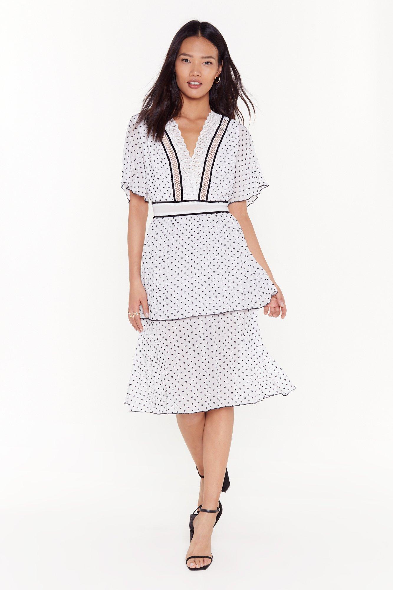 crochet midi dress with sleeves