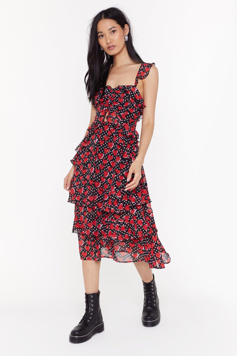 heart midi dress