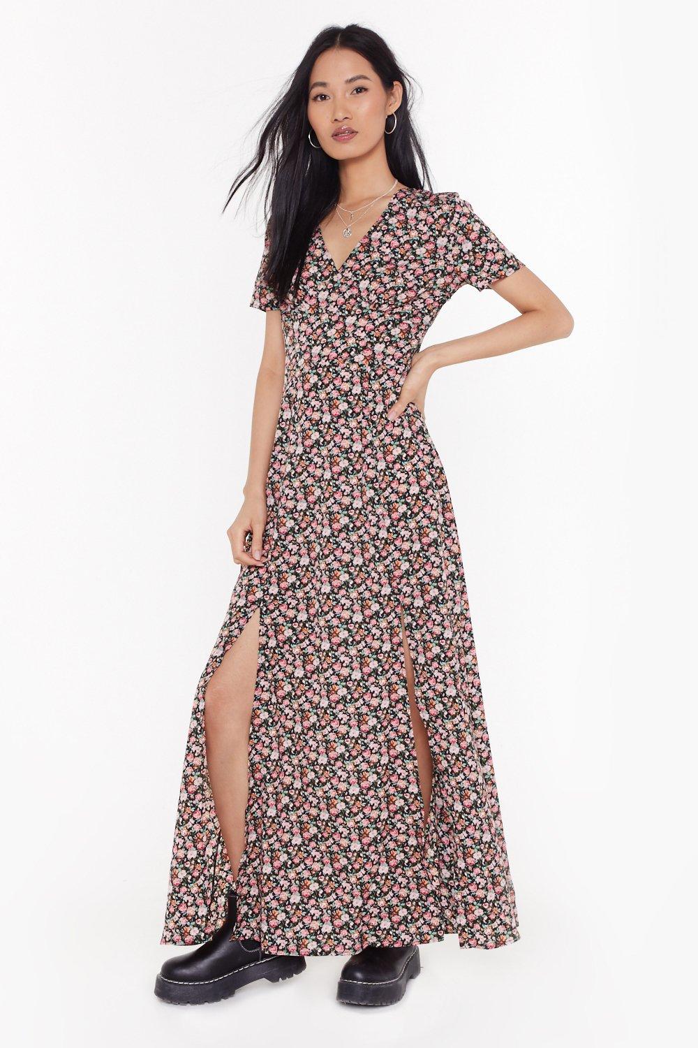 maxi dress with roses