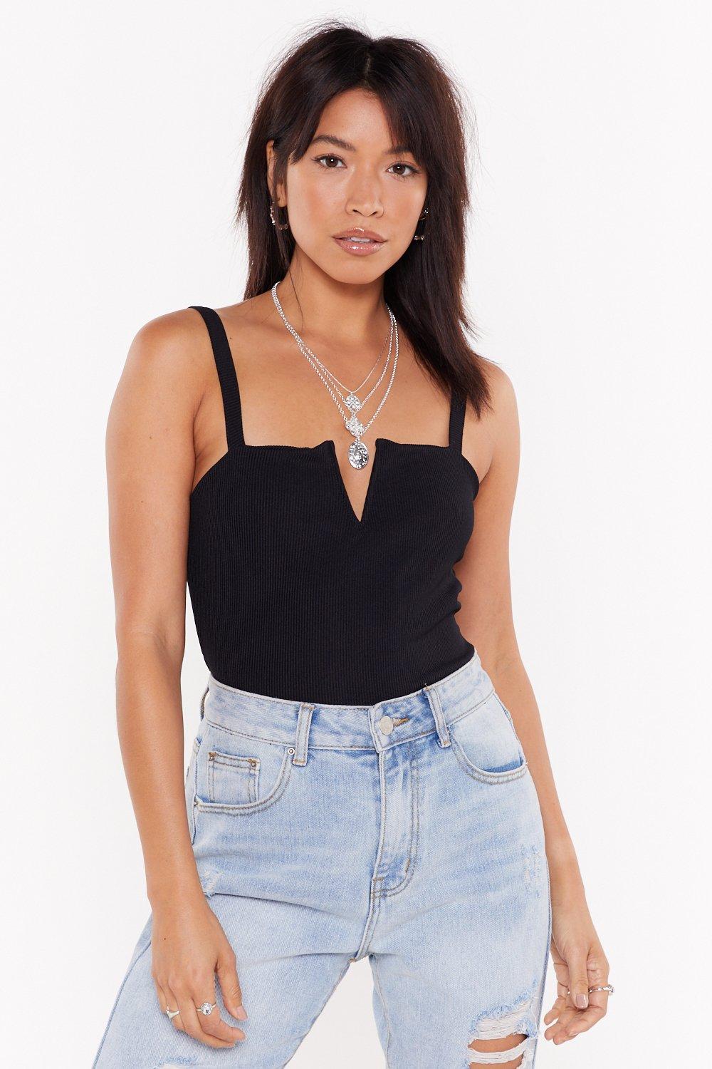 square neck bodysuit