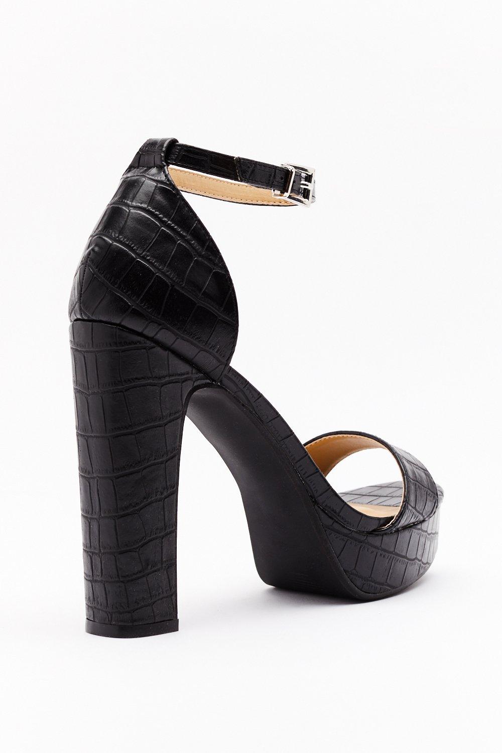 croc platform heels