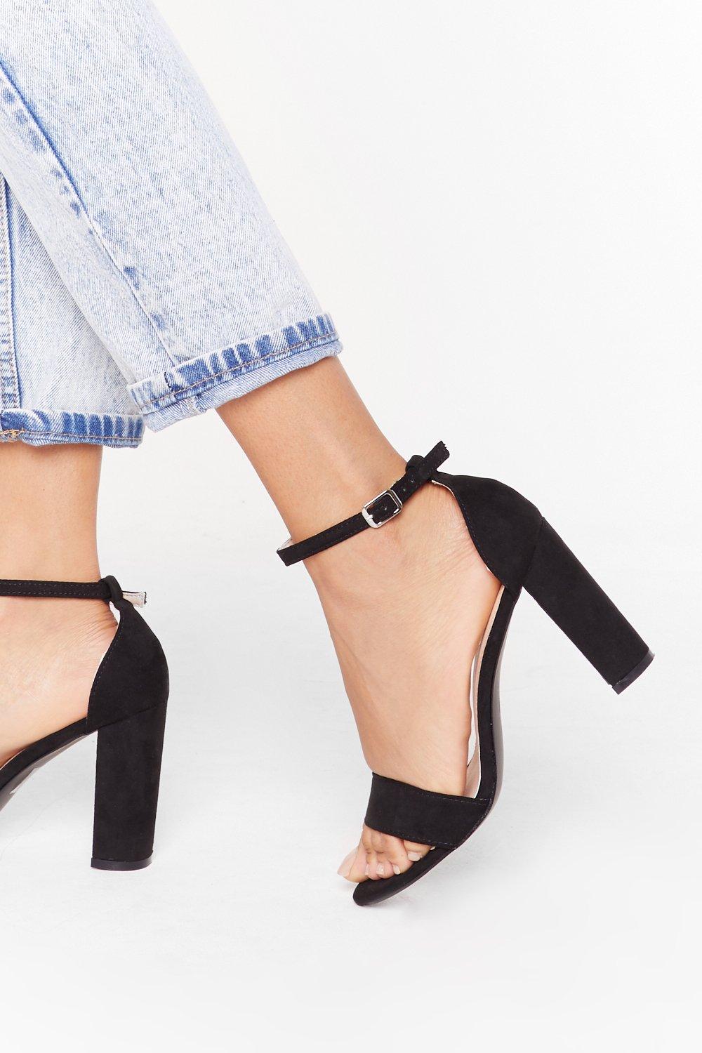 faux suede block heels