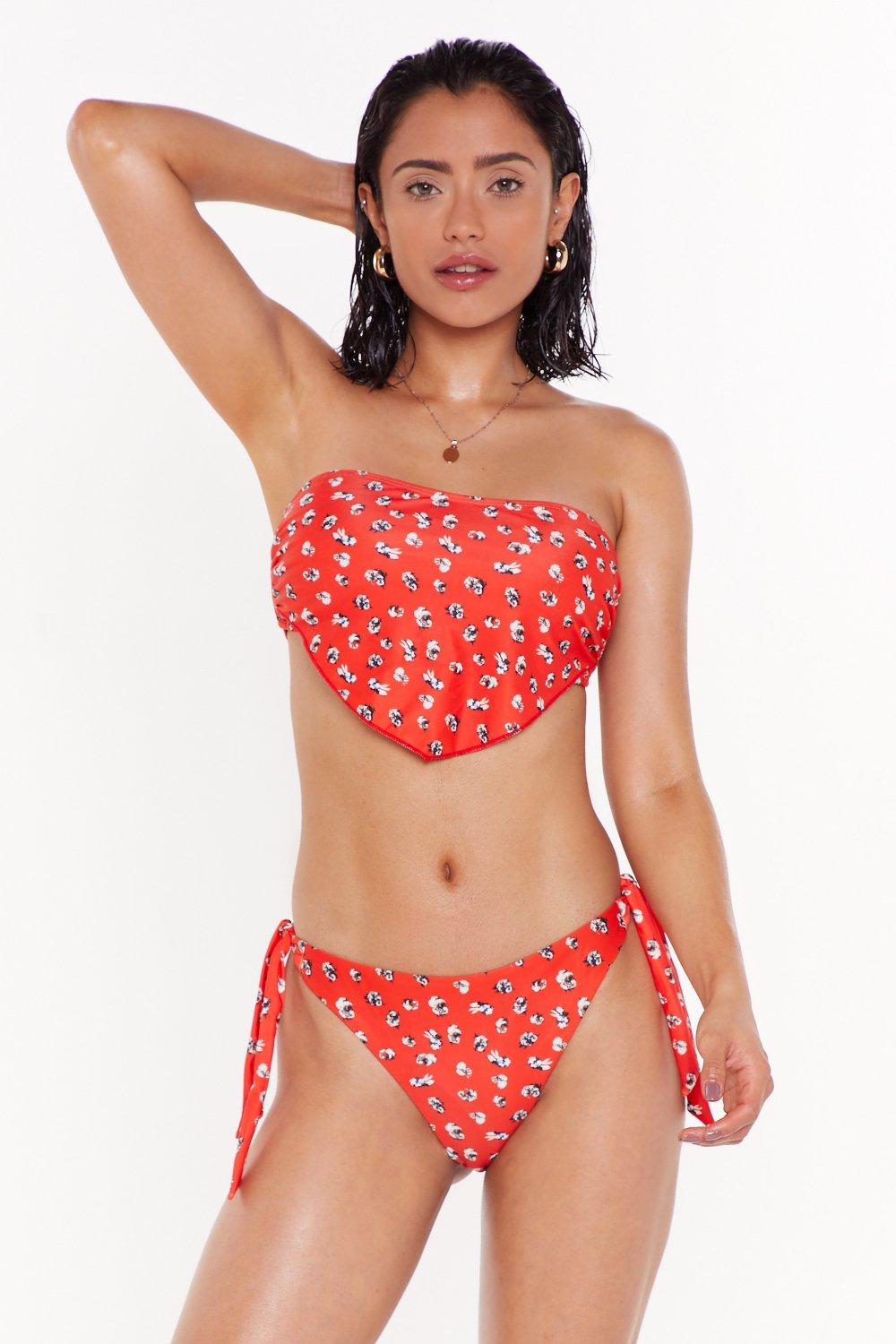 floral bandeau swimsuit