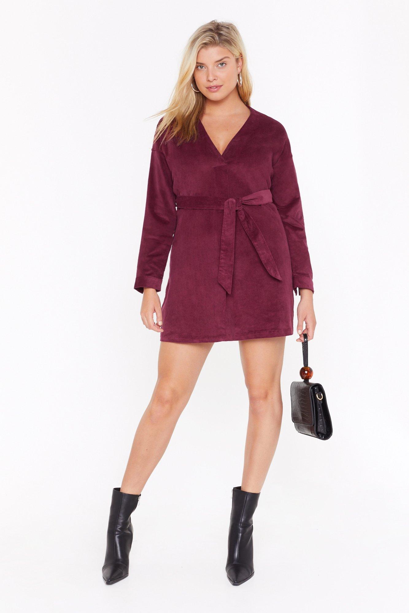 maroon blazer dress