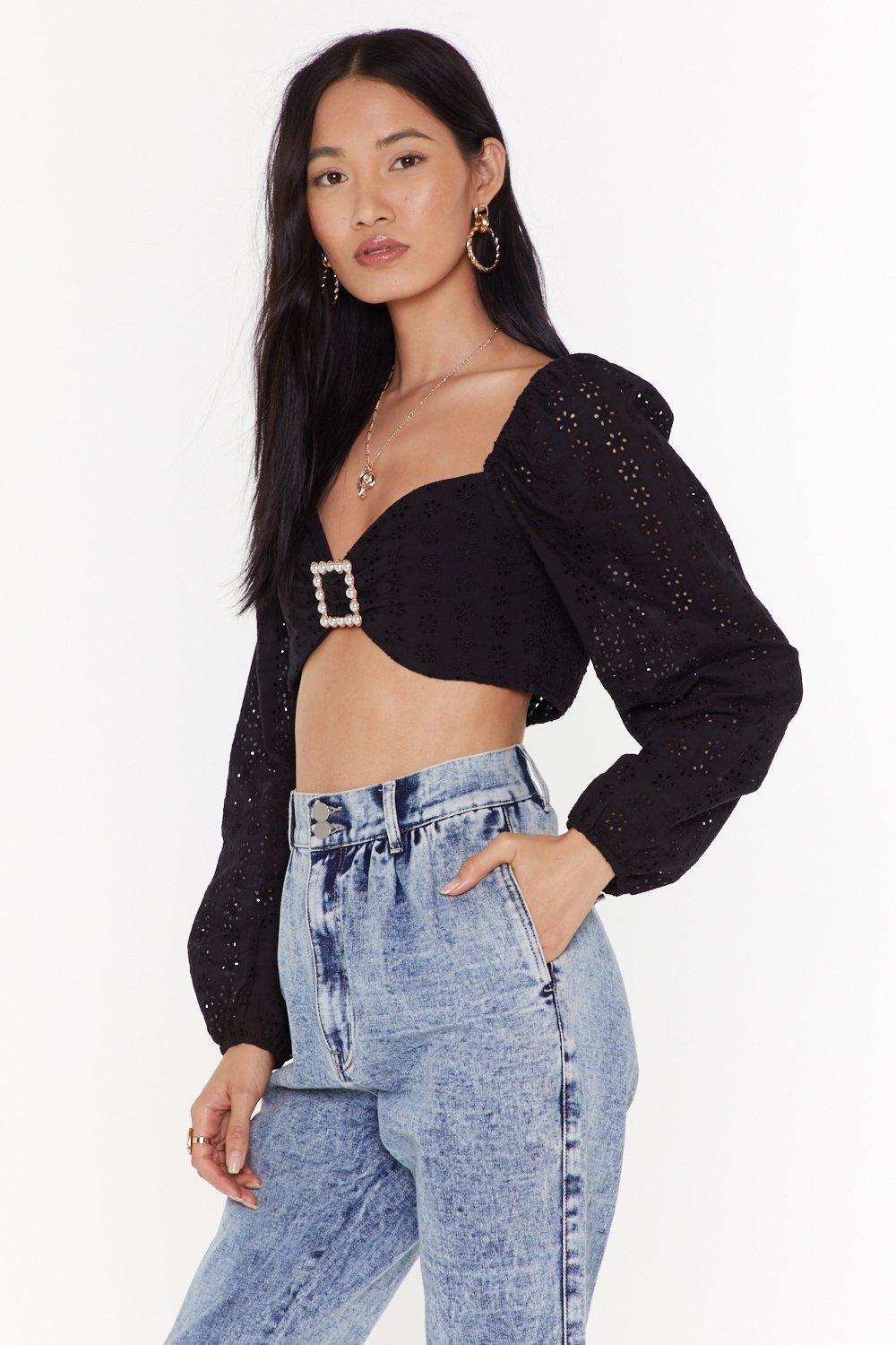 broderie crop top