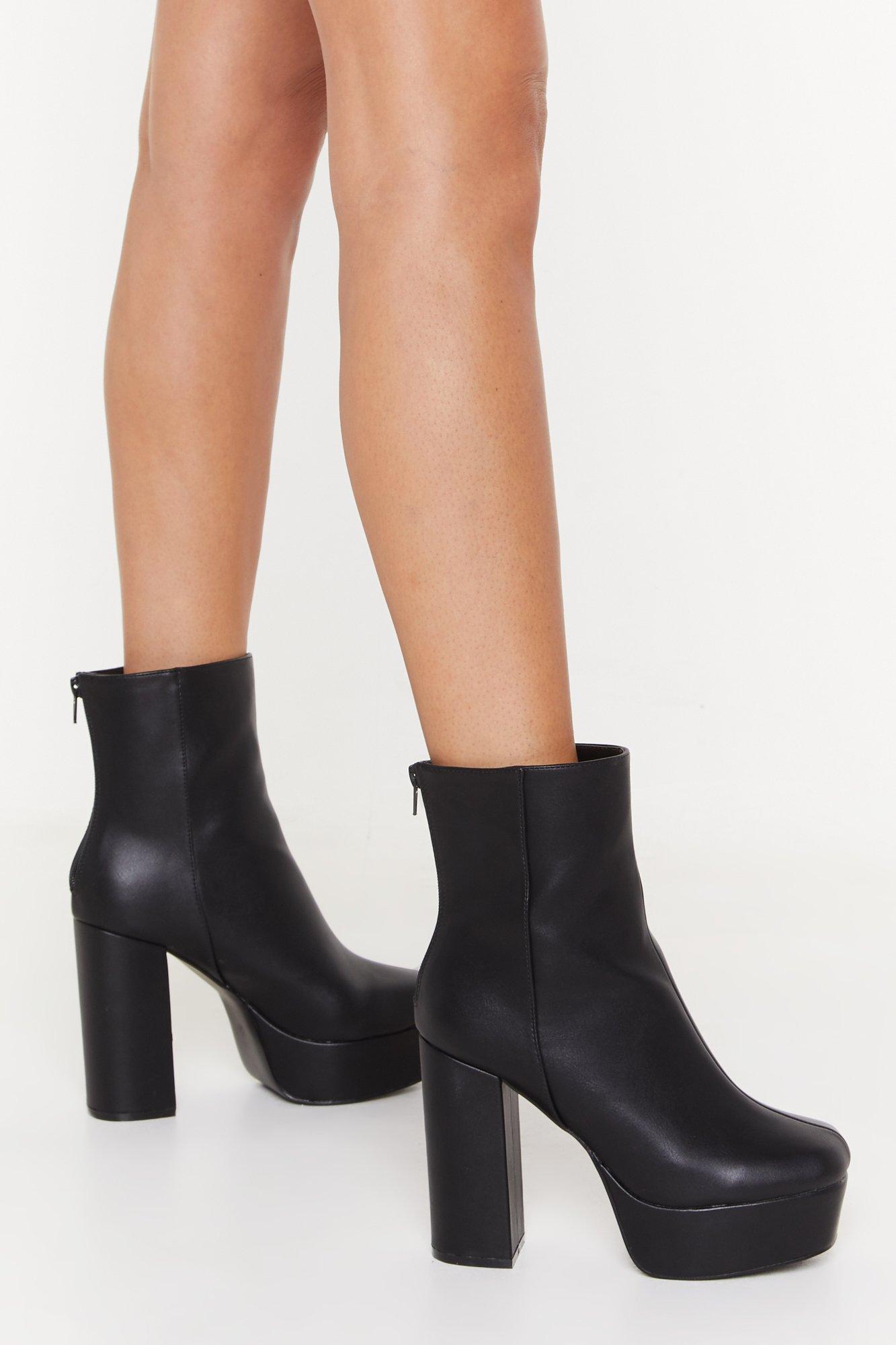 block heel platform booties