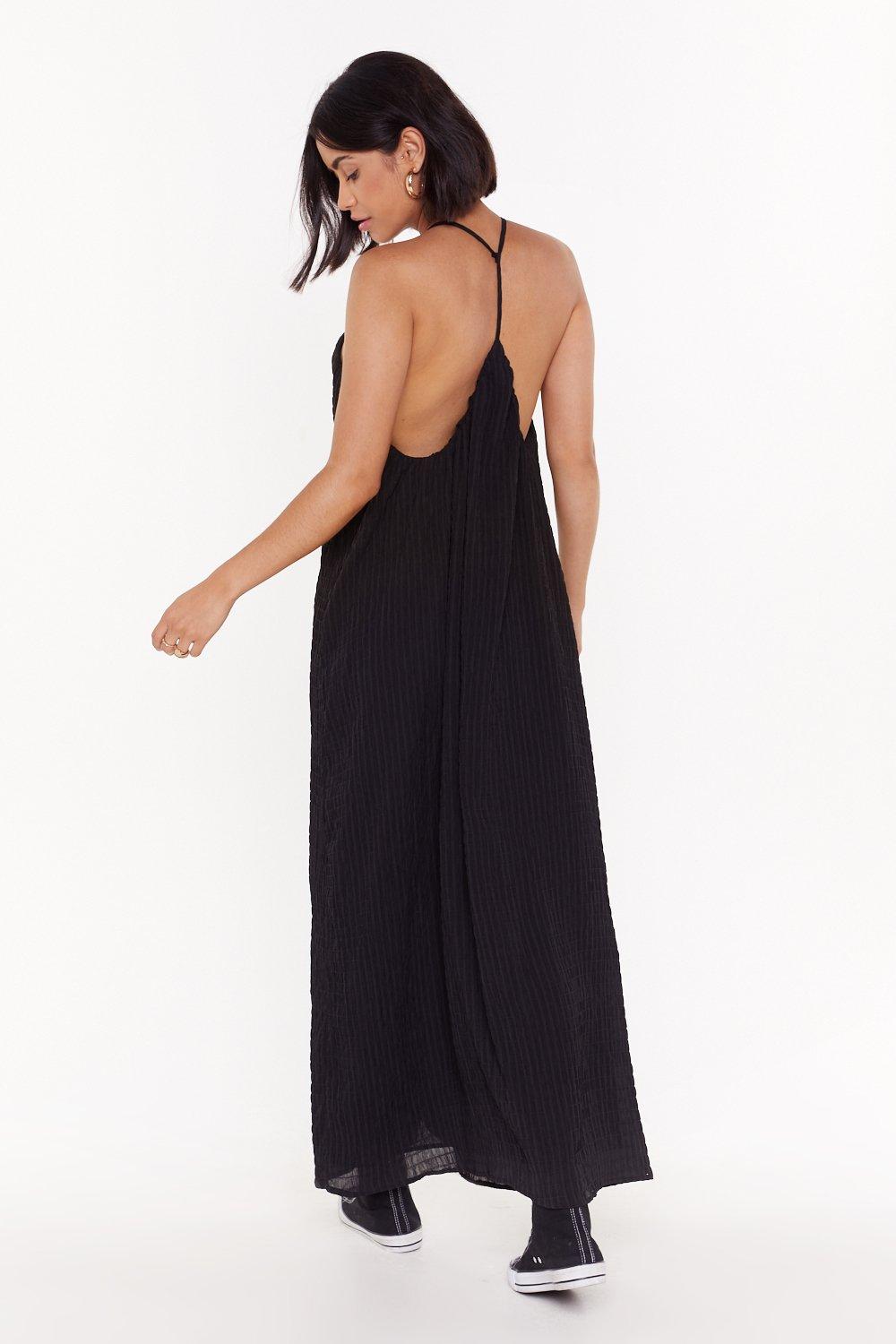 long black strappy dress