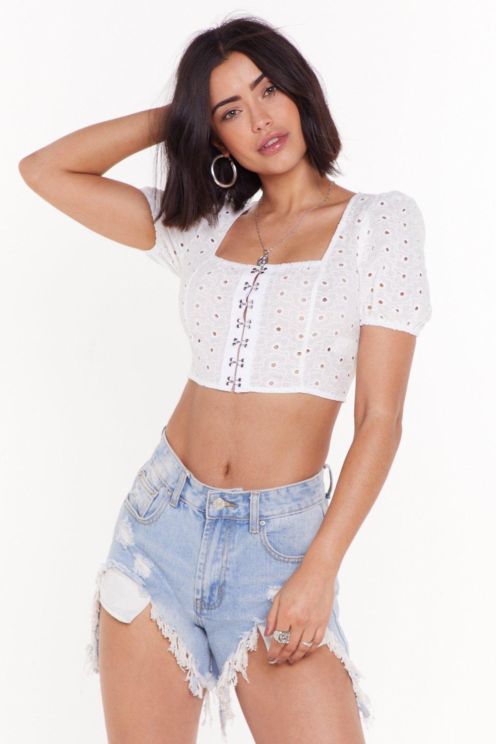 broderie crop top