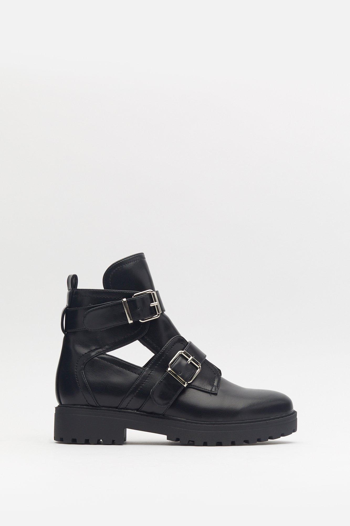 cut out biker boots