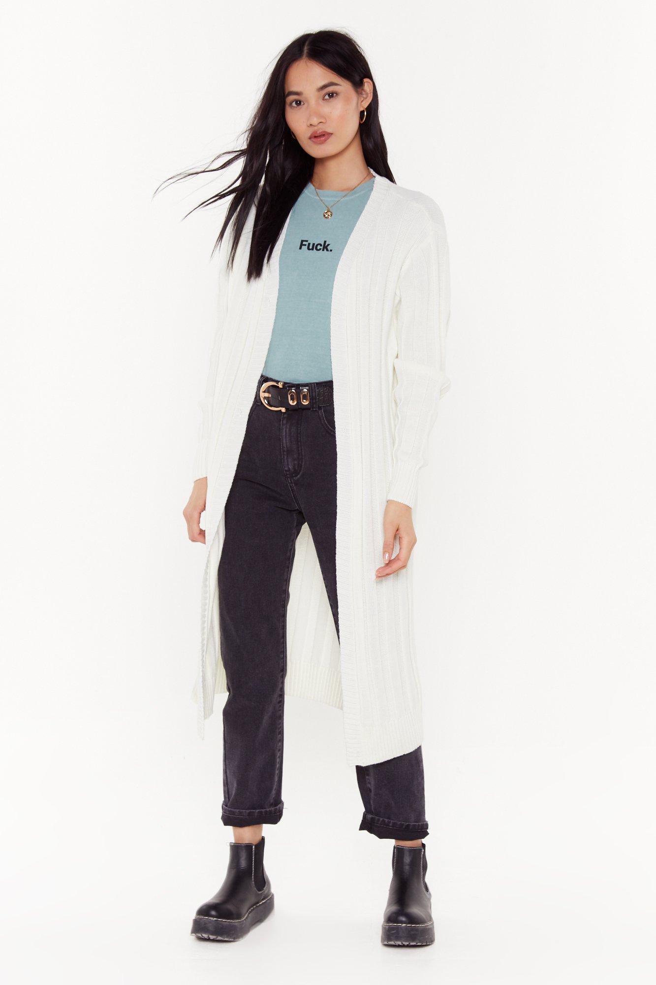 ribbed longline cardigan