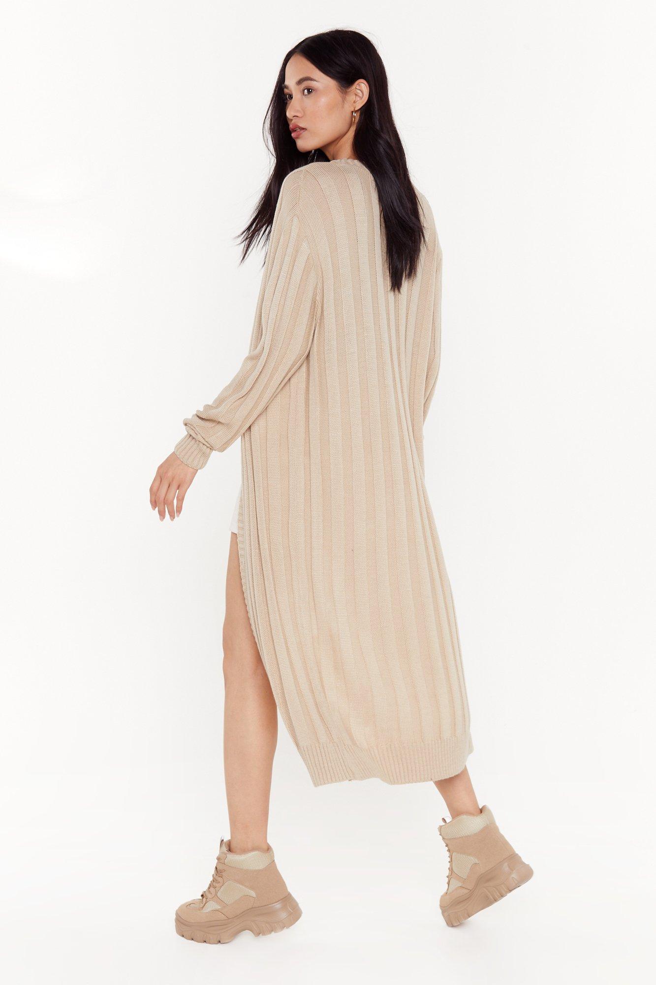 long ribbed cardigan
