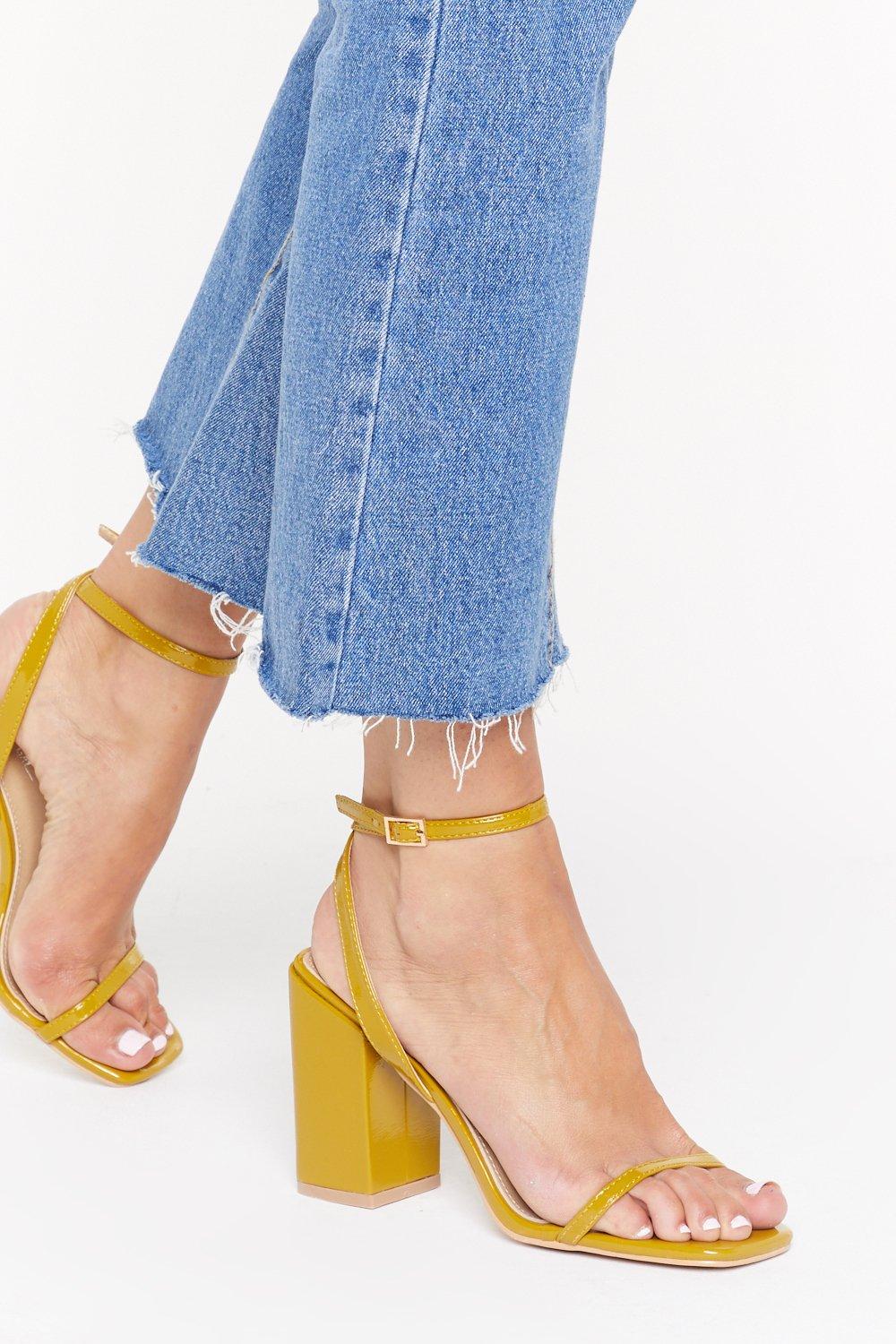 square toe block heel