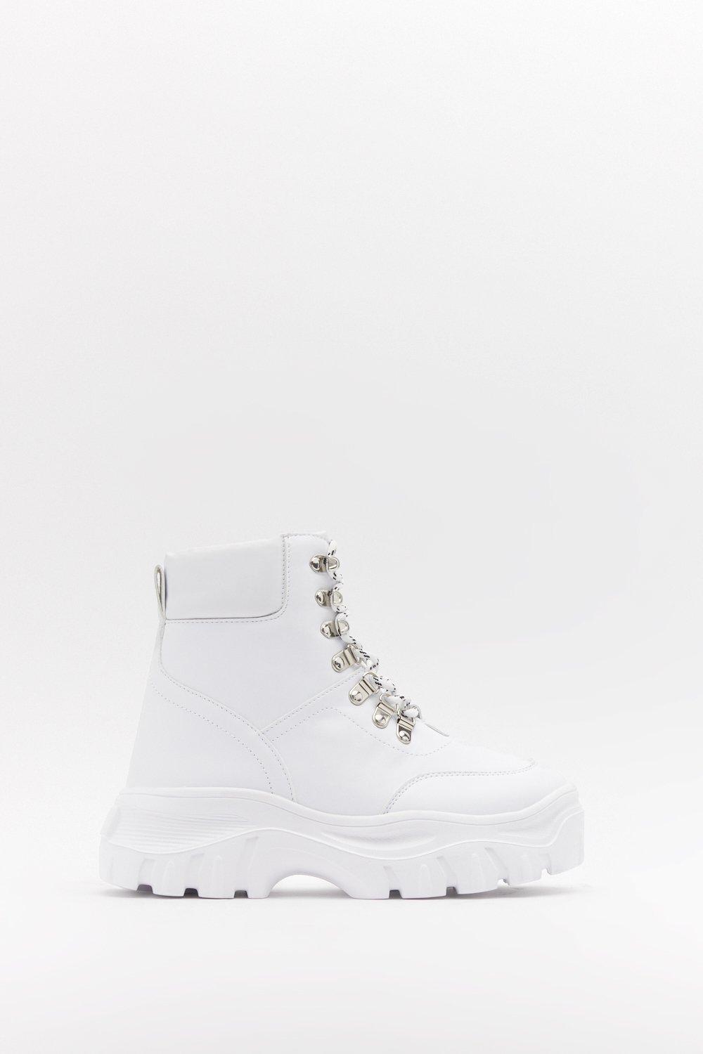 white sneaker boots