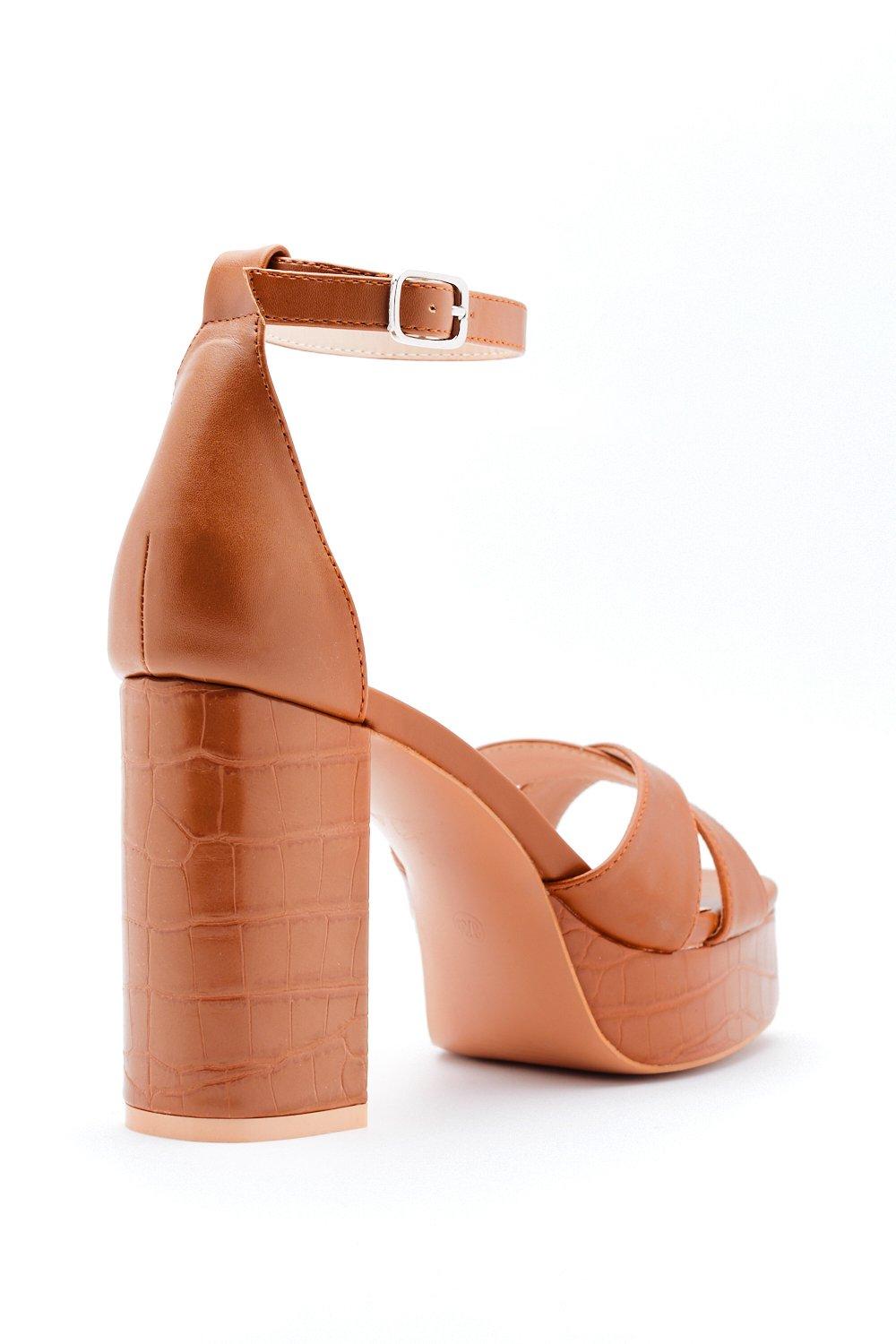 brown croc heels