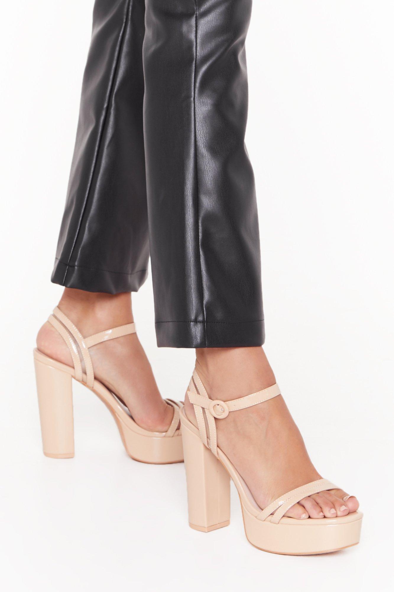 nude platform strappy heels