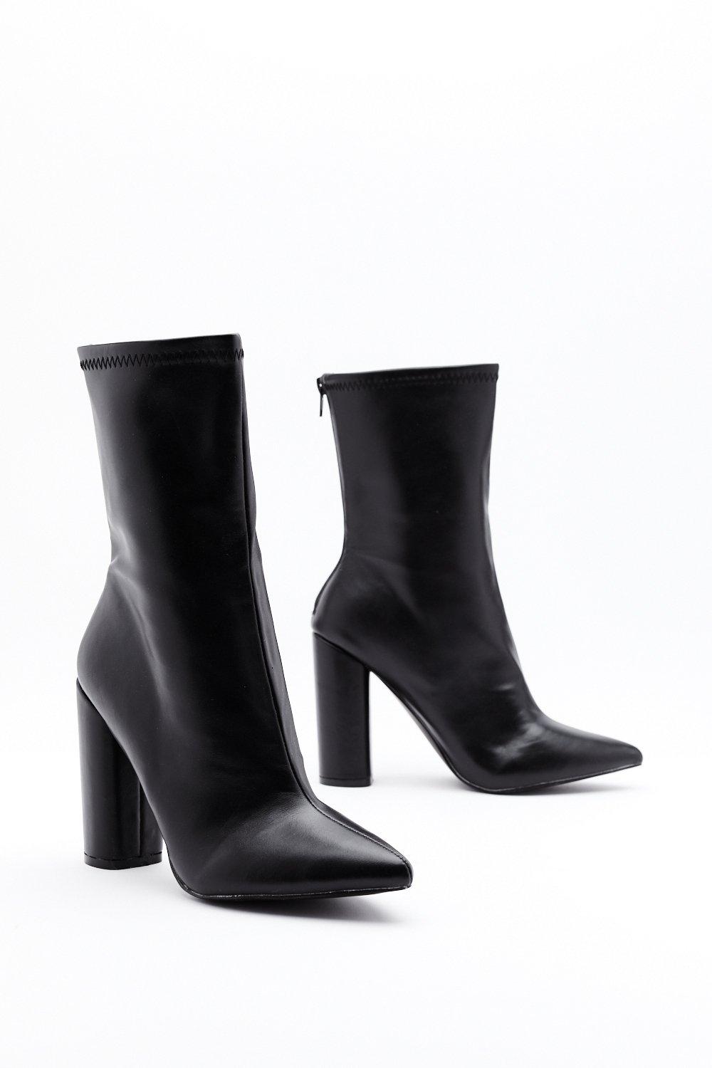 black heeled boots