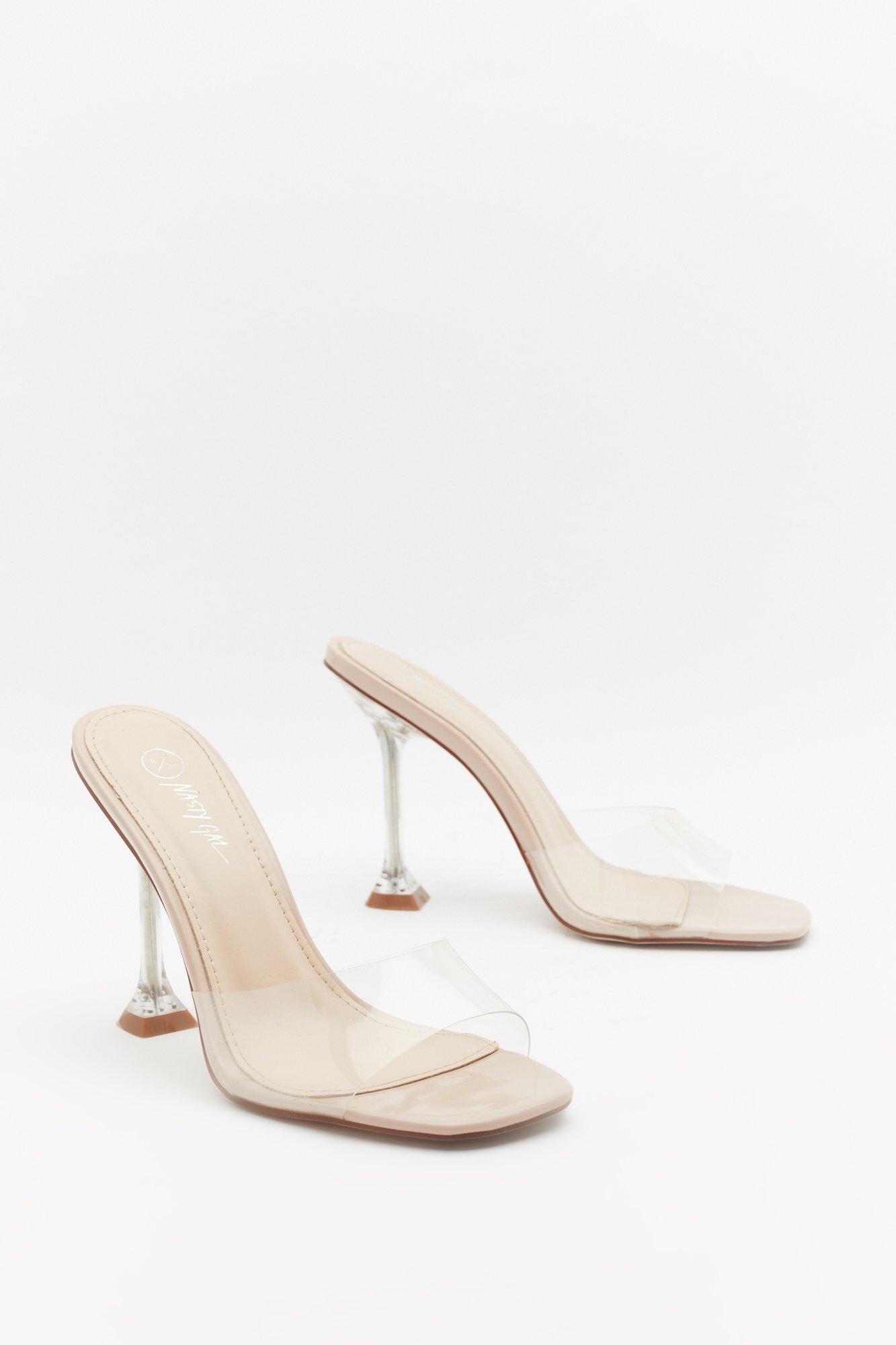 Crystal Clear Perpsex Heeled Mules 