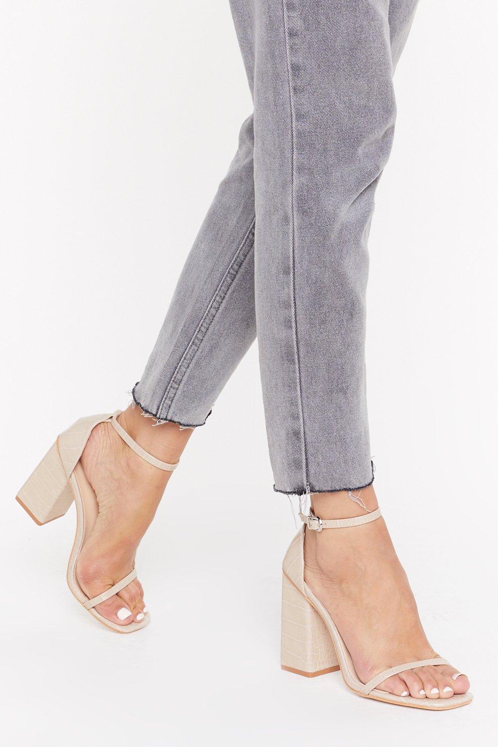 stone block heels