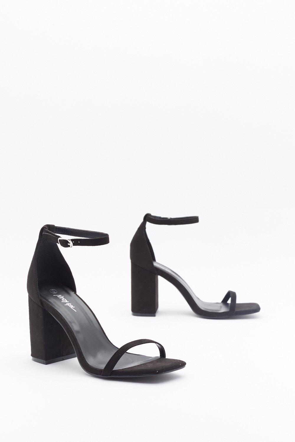 black thin strap heels