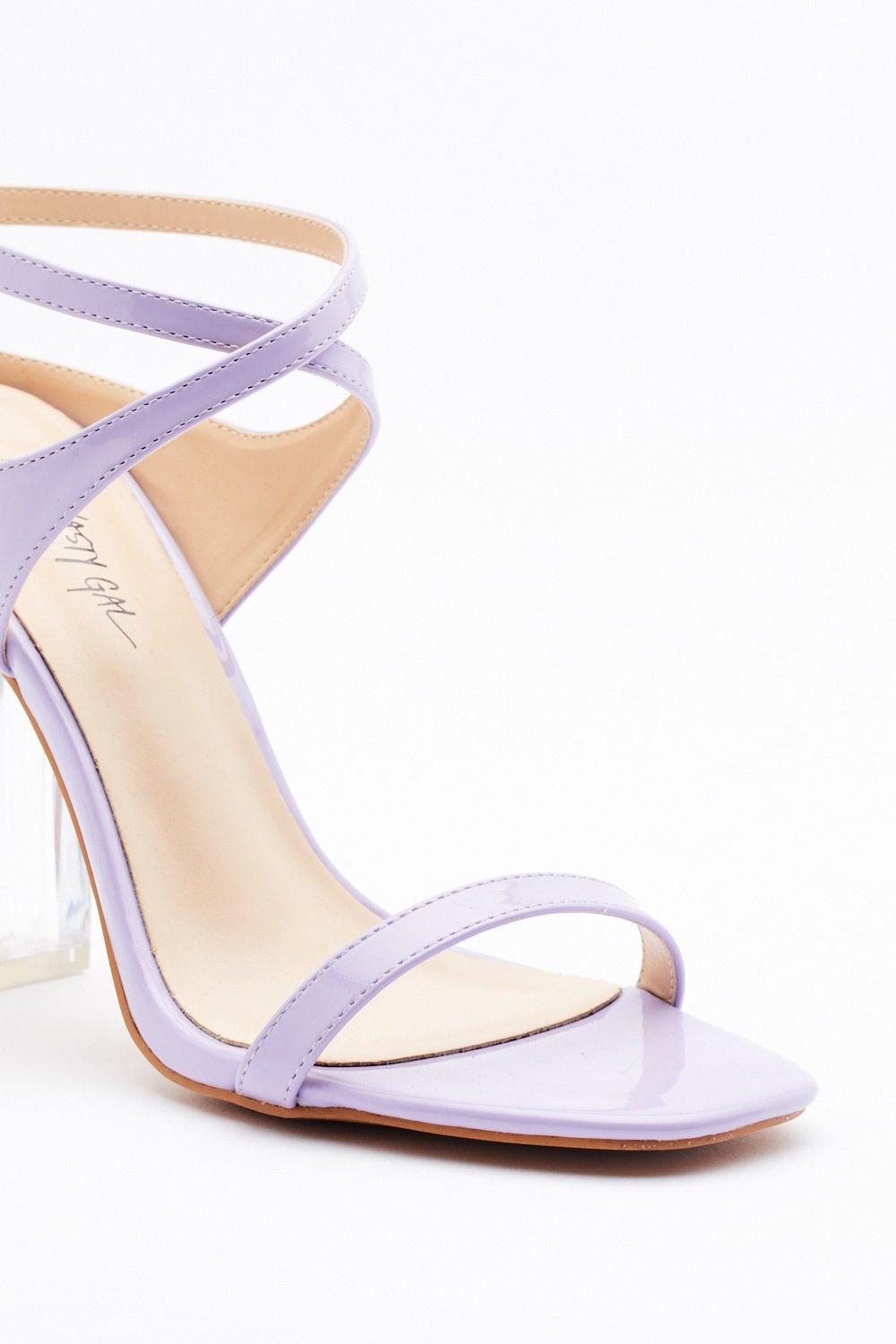 lilac barely there heels