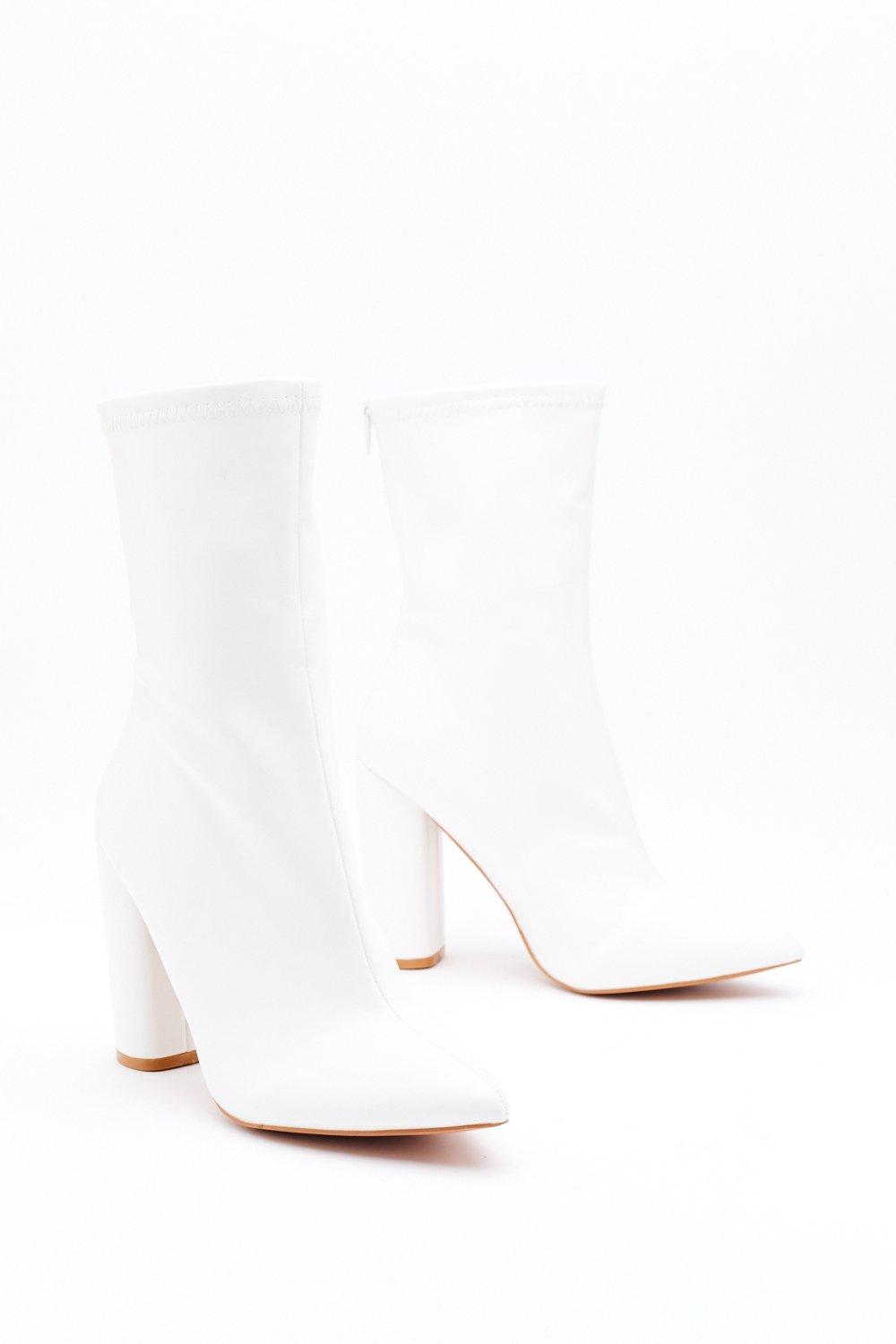 block heel white shoes