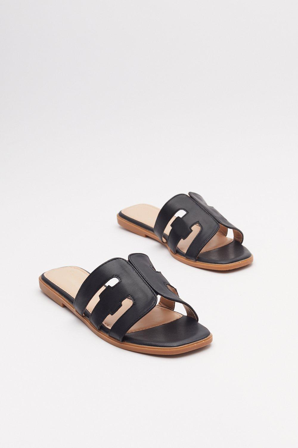 square toe flat mules