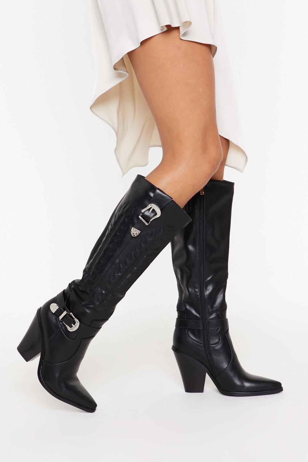 knee high cowboy boots for women