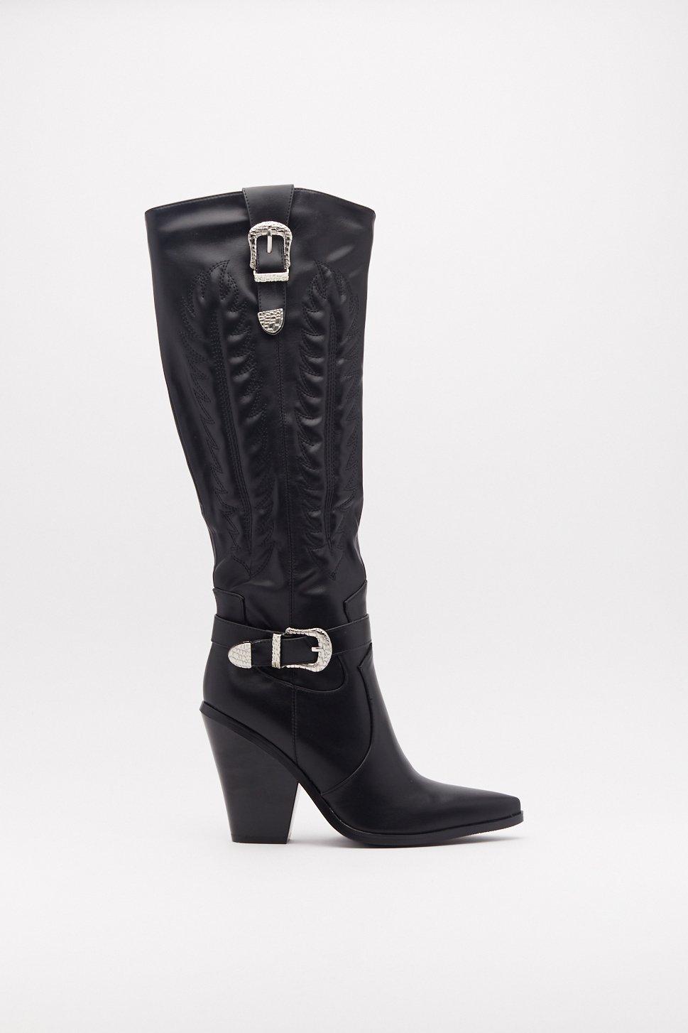 white knee high cowboy boots