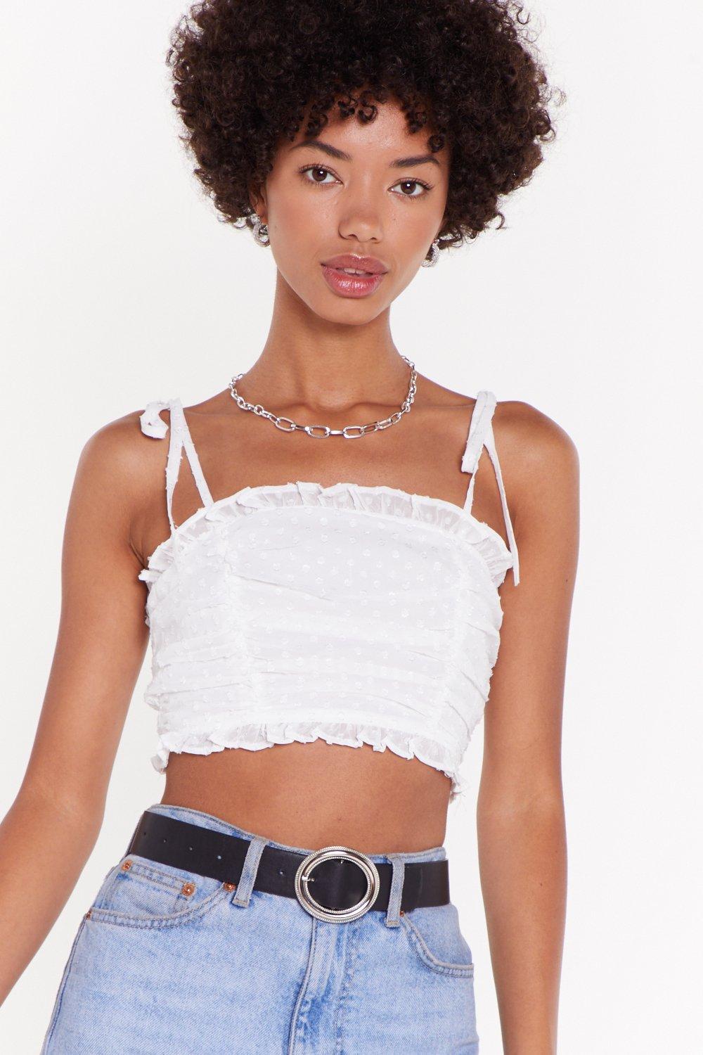 ruched crop top white