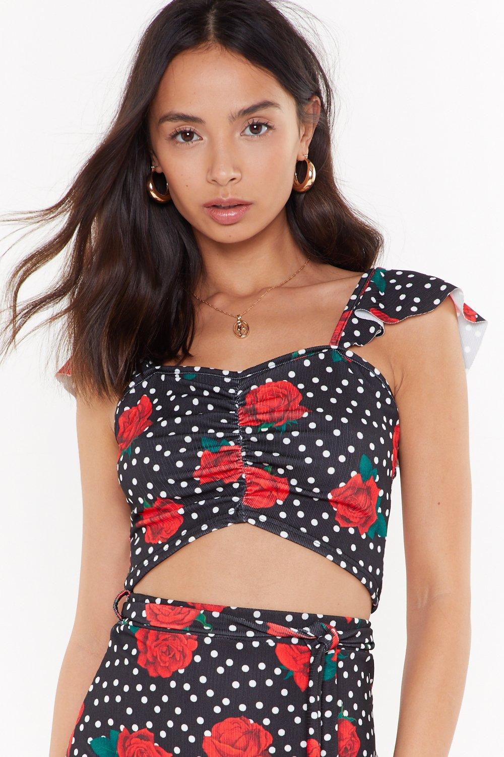 nasty gal polka dot top