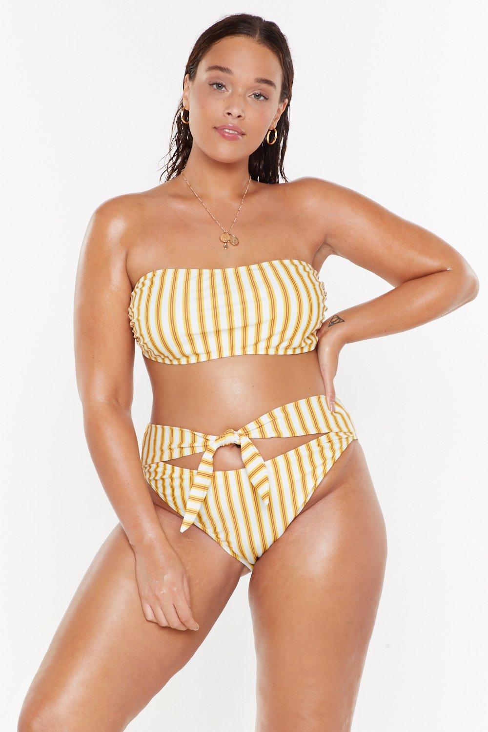 striped bikini set