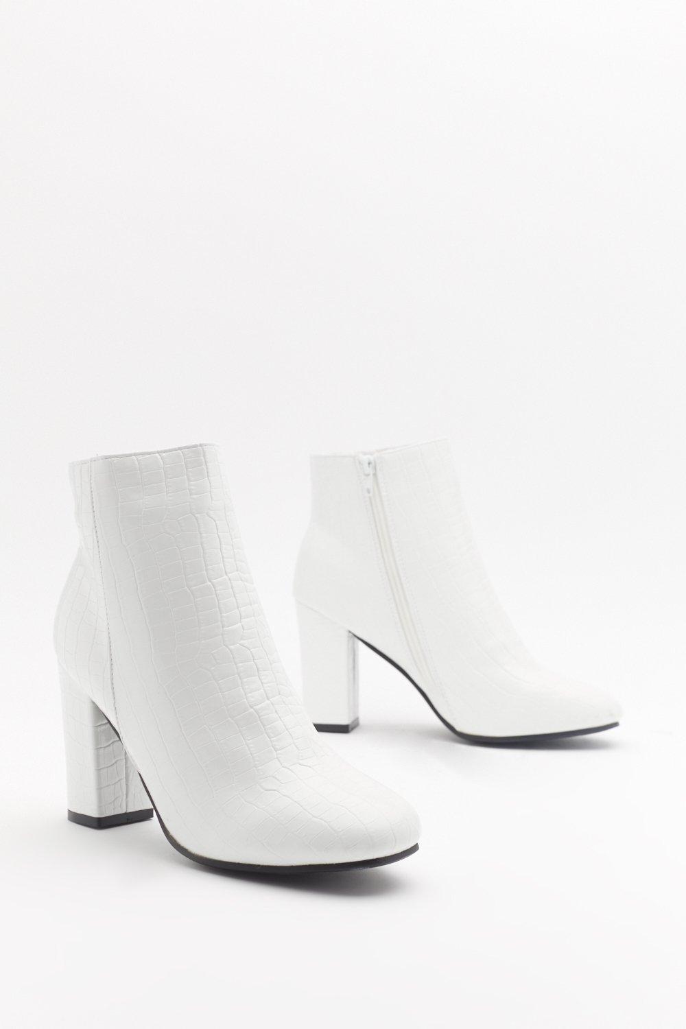 white leather boots