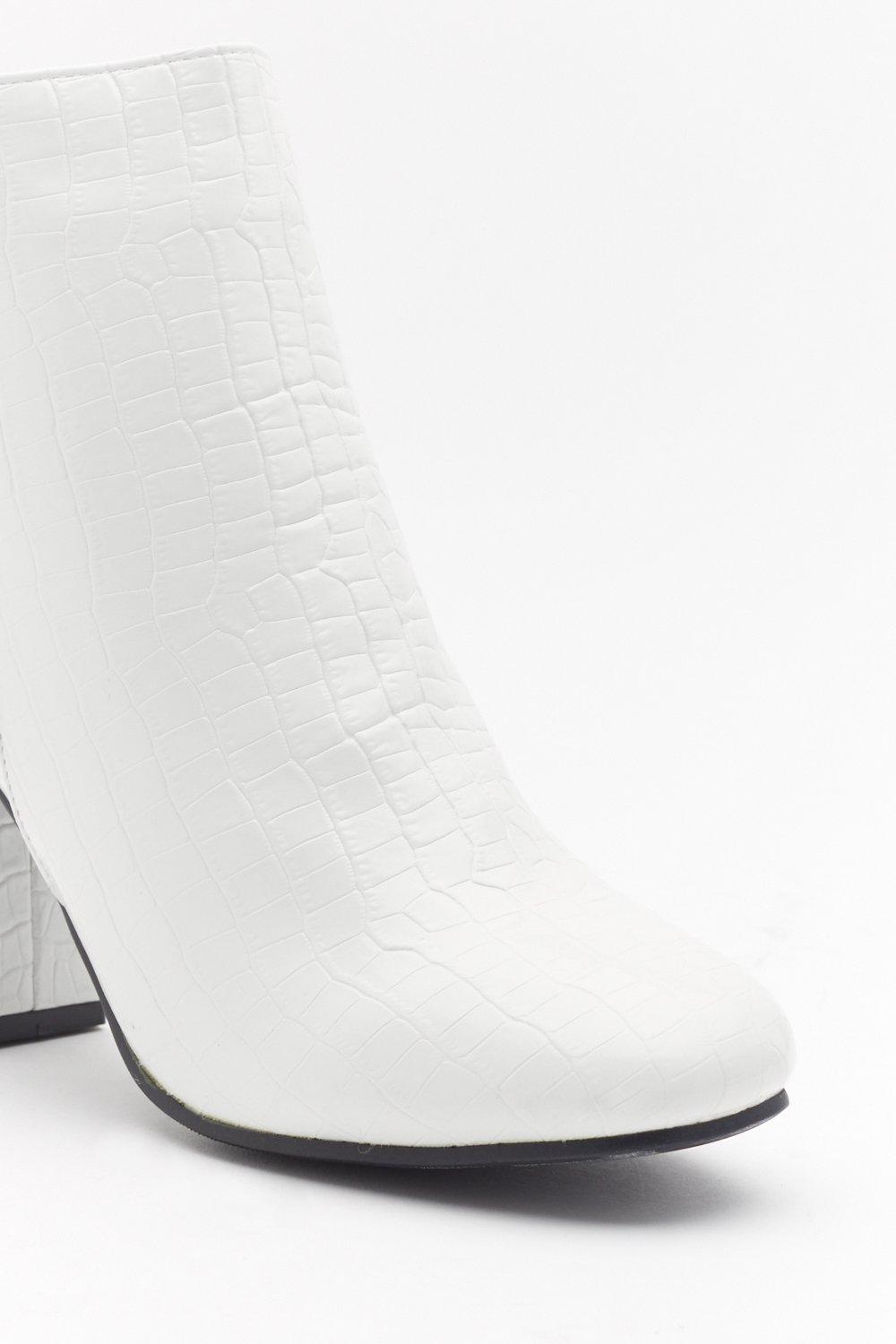 white croc booties