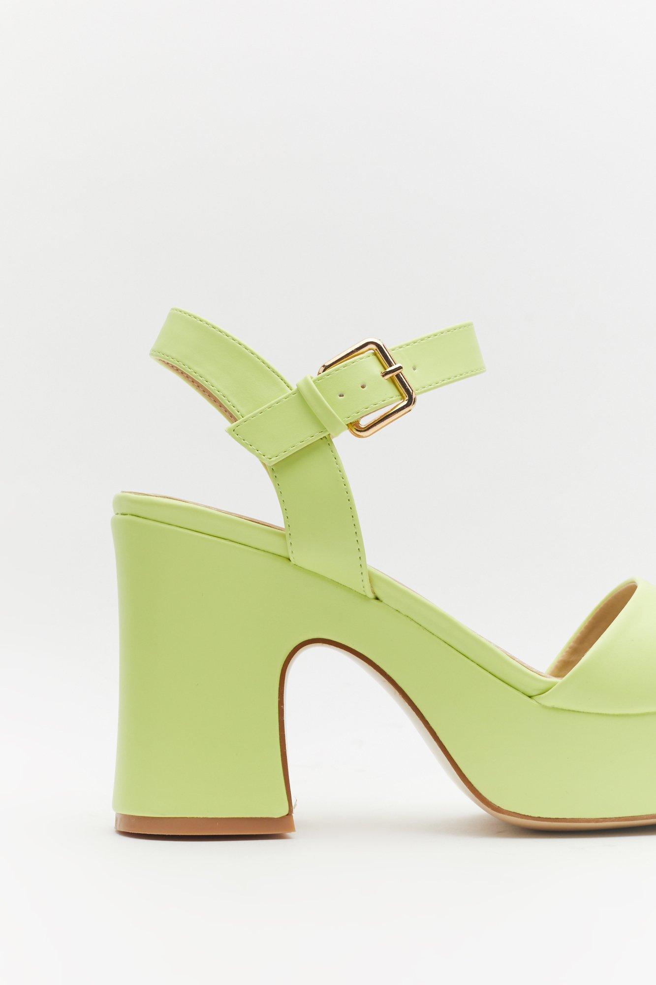 lime green platform heels