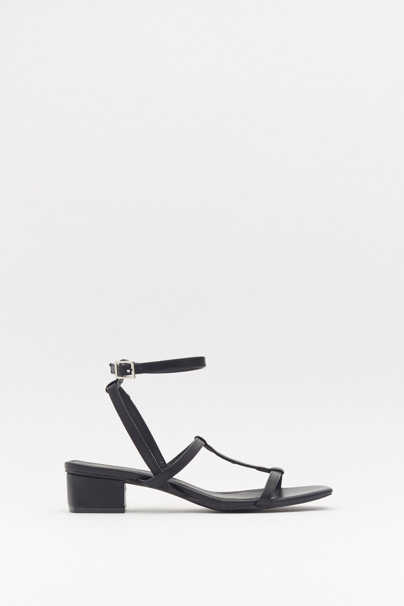 strappy low block heels