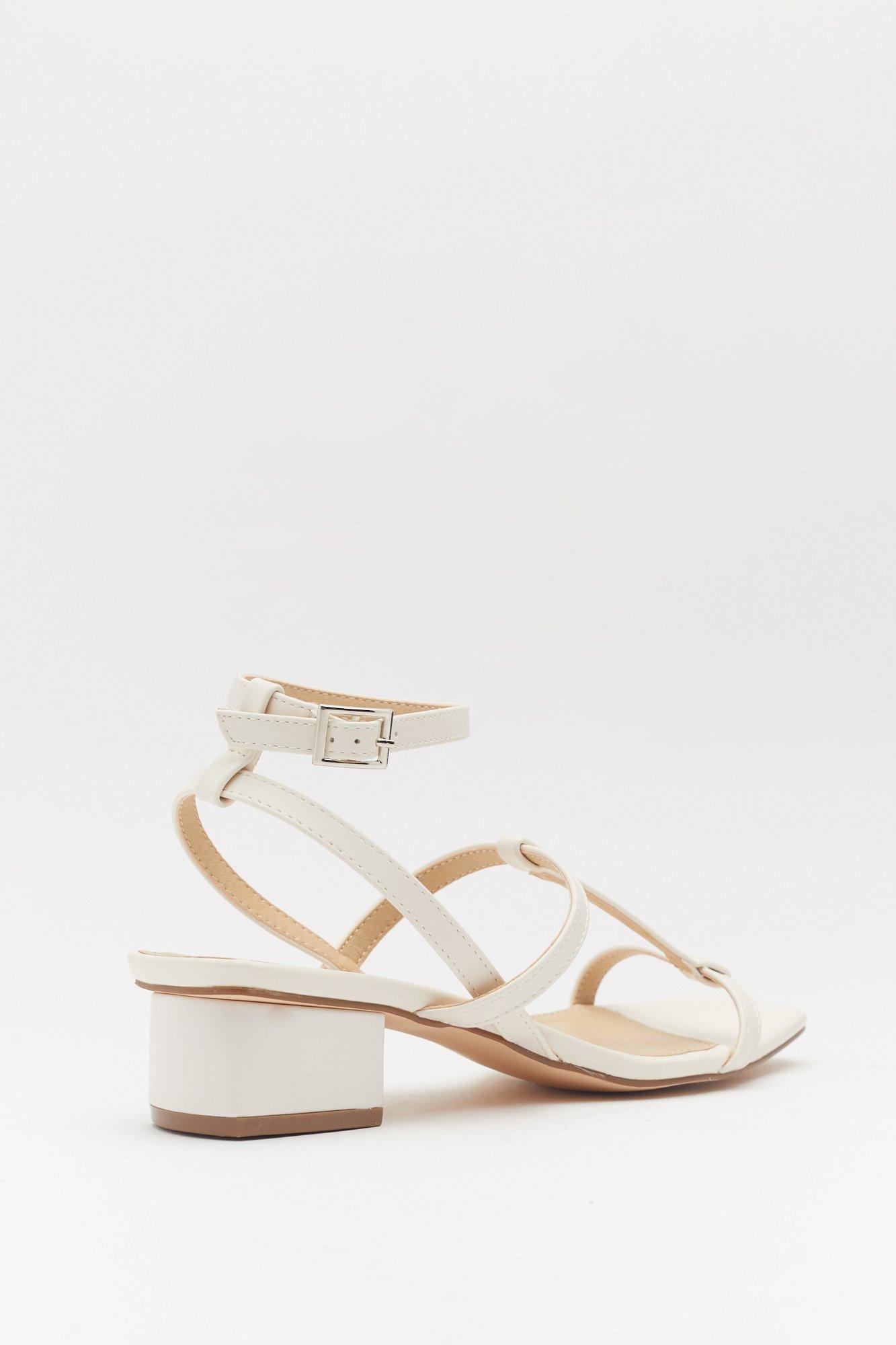 low block strappy heels