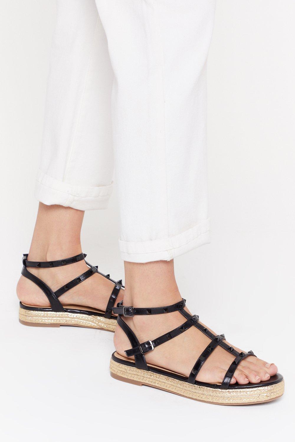 studded flatform sandals