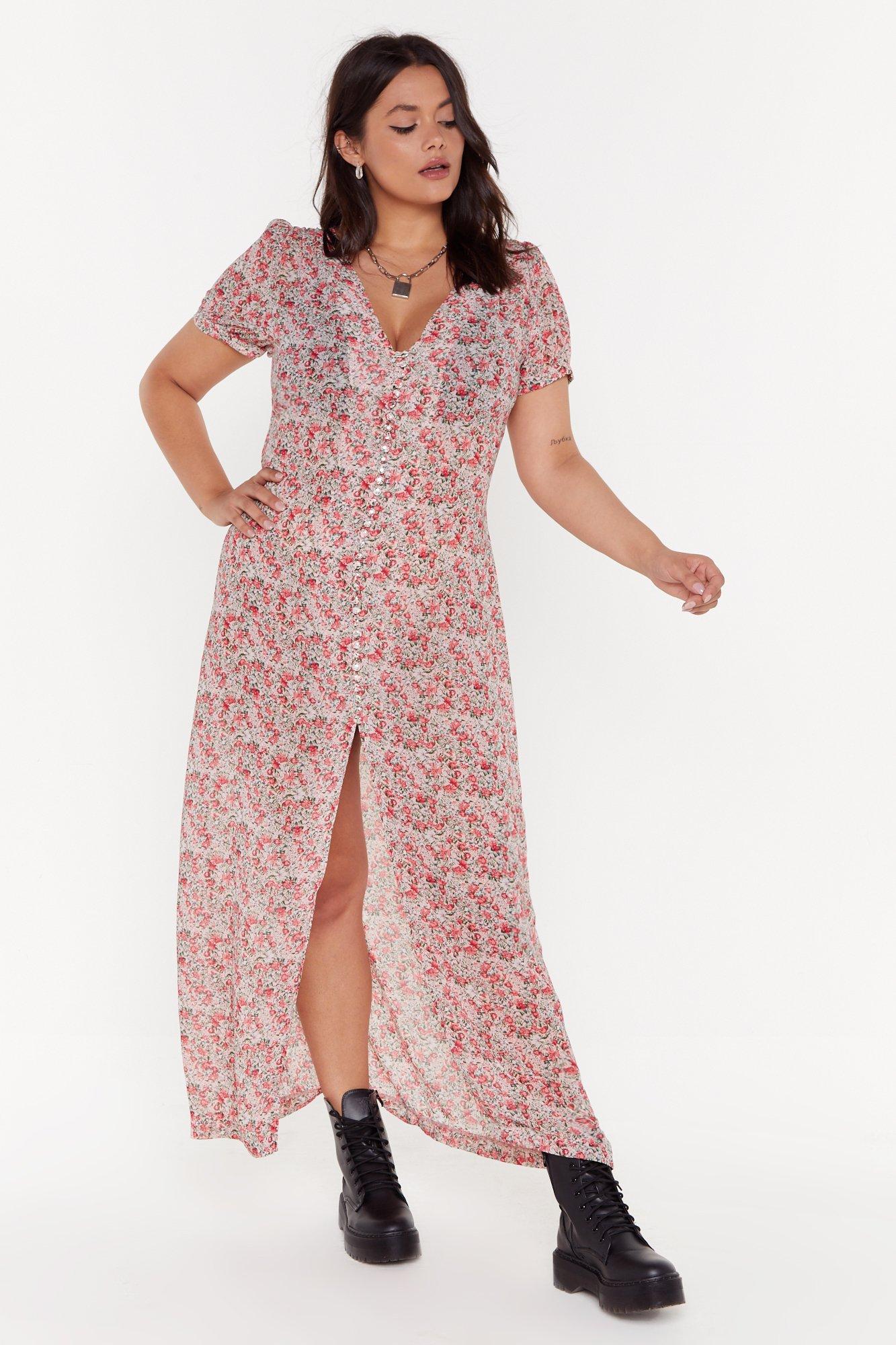 floral maxi dress with slit