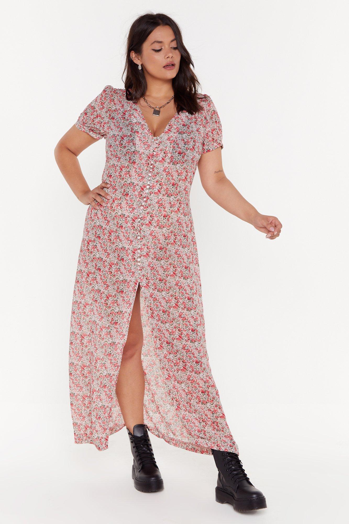 plus floral maxi dress