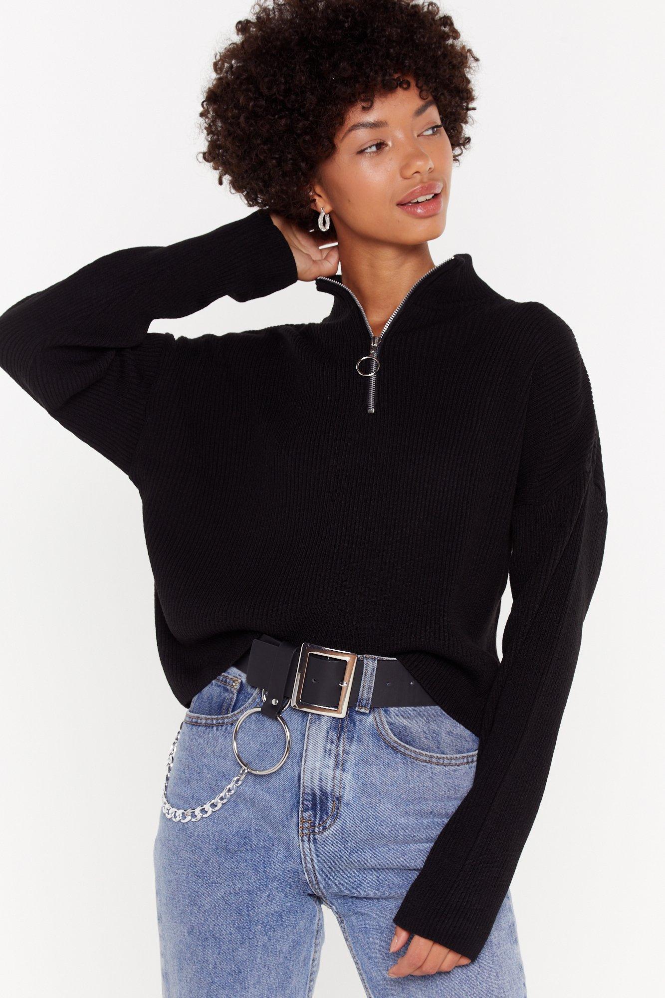 sweater with ring zipper