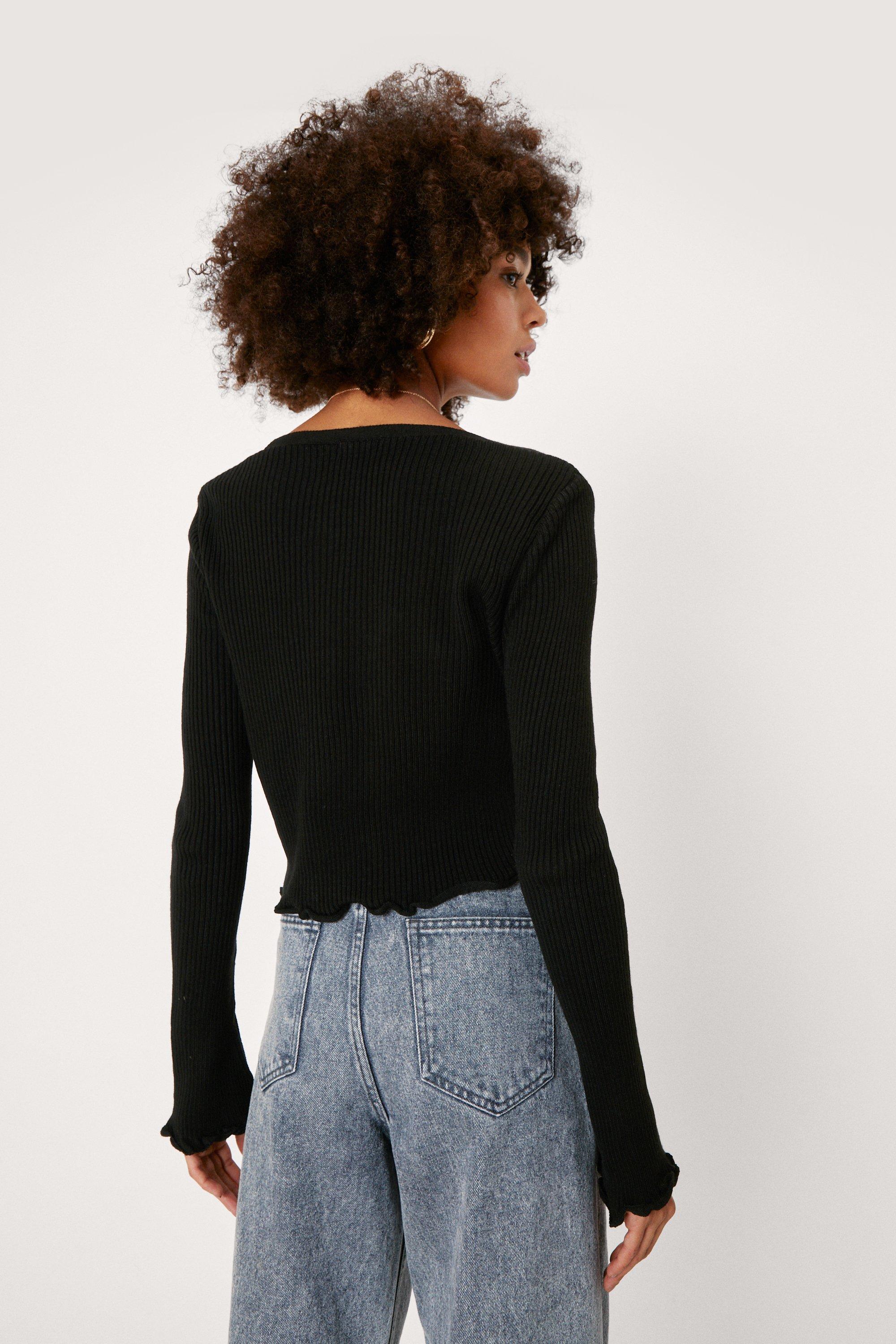 ribbed button down cardigan