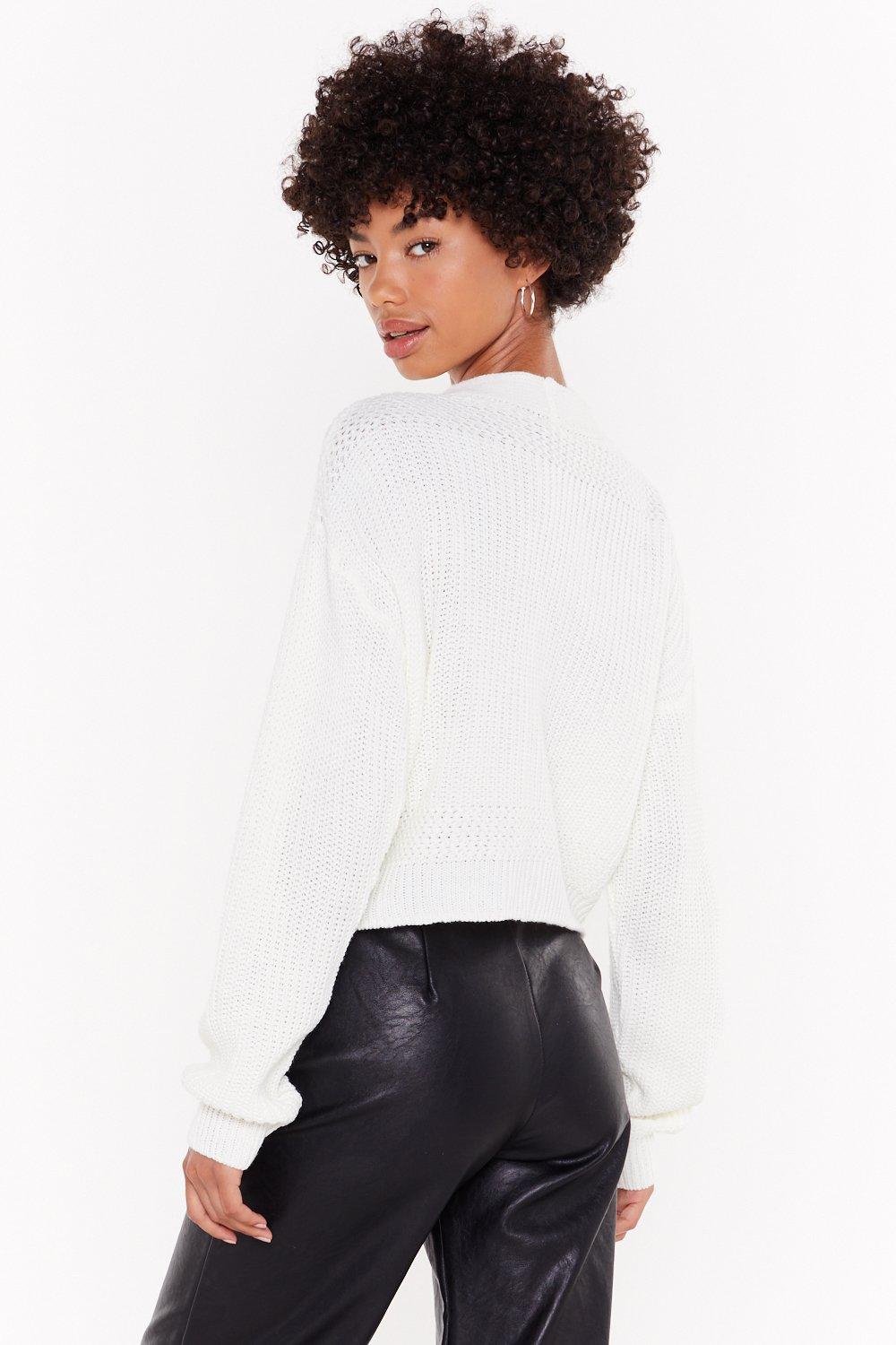 one button cropped cardigan