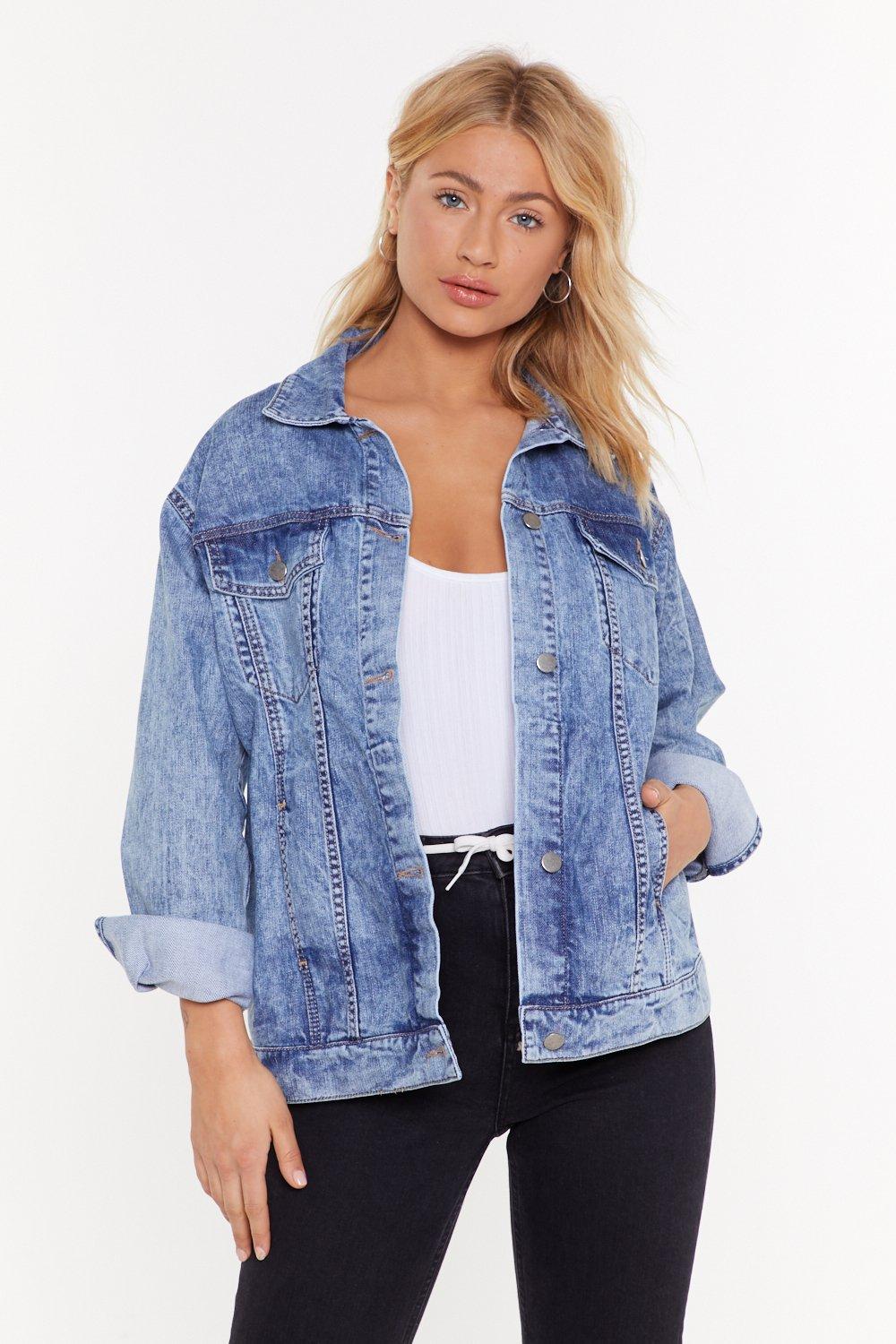 oversized light denim jacket