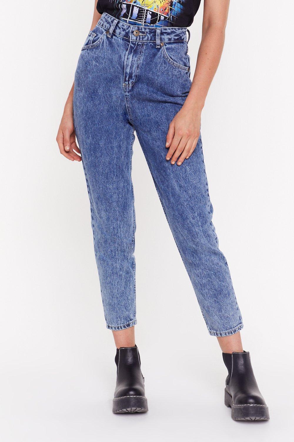 acid washed mom jeans